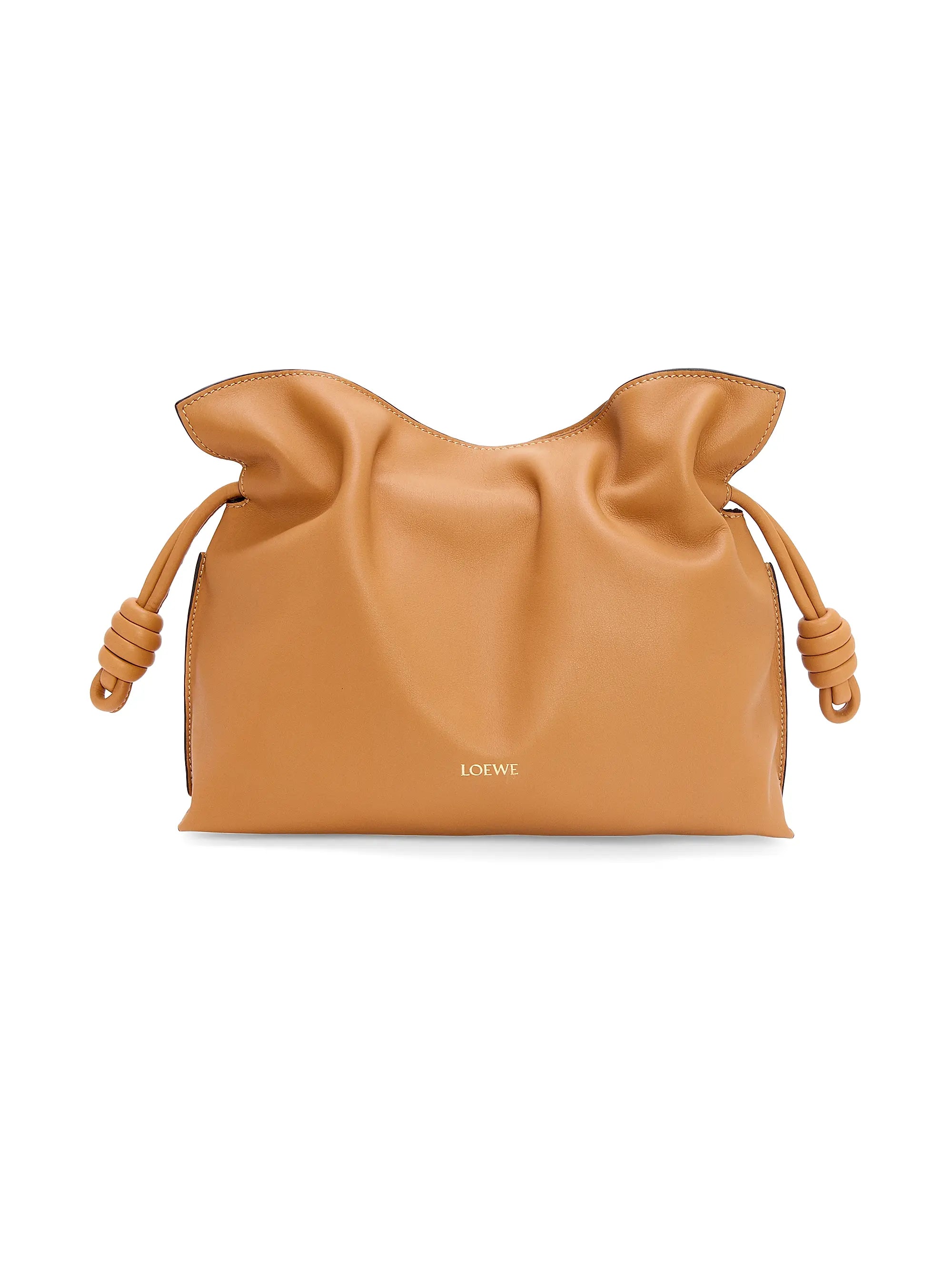 LOEWE Flamenco Drawstring Smooth Leather Clutch