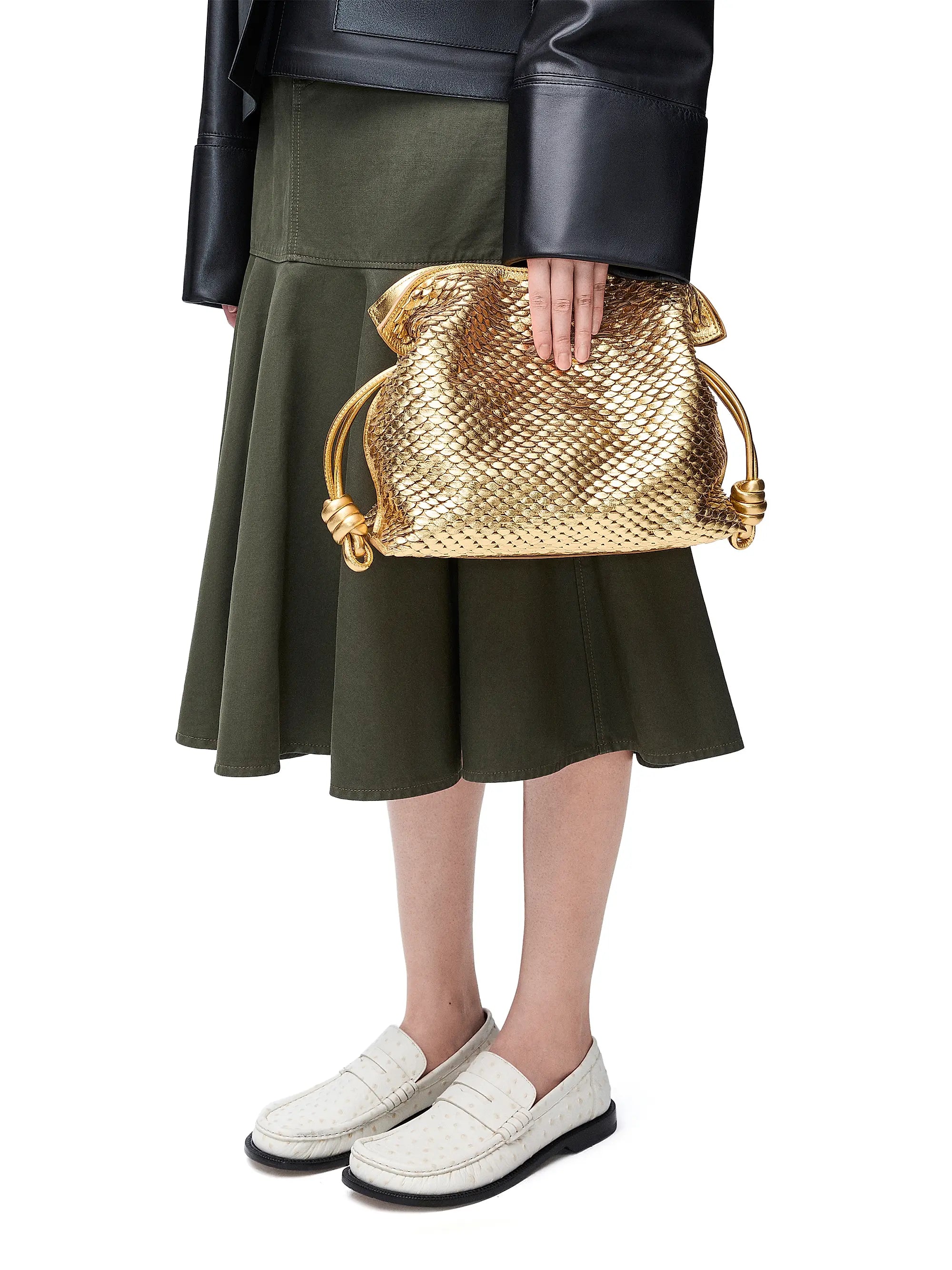 LOEWE Flamenco Scales Leather Clutch