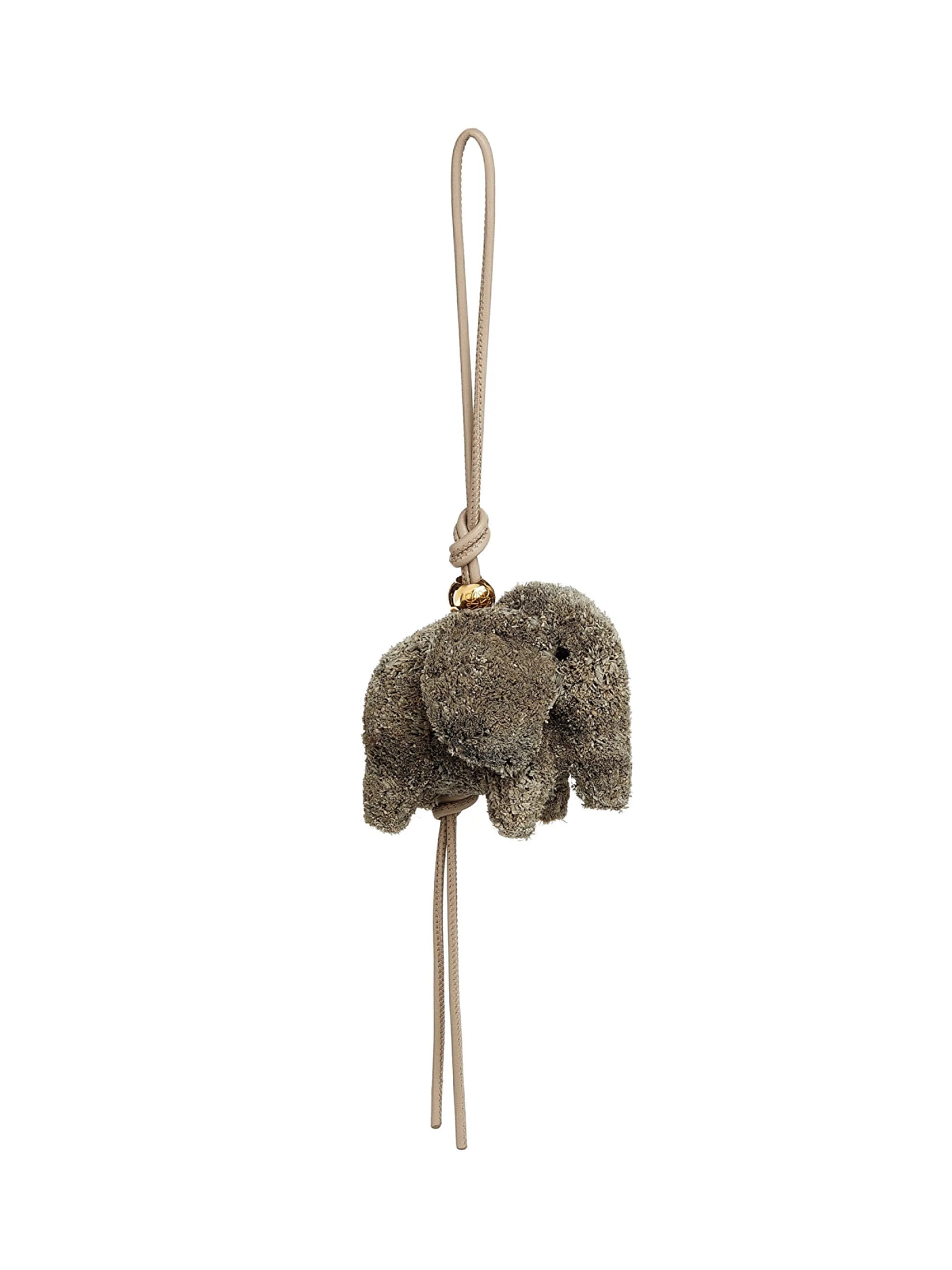 LOEWE LOEWE x Paula's Ibiza Raffia & Leather Elephant Charm
