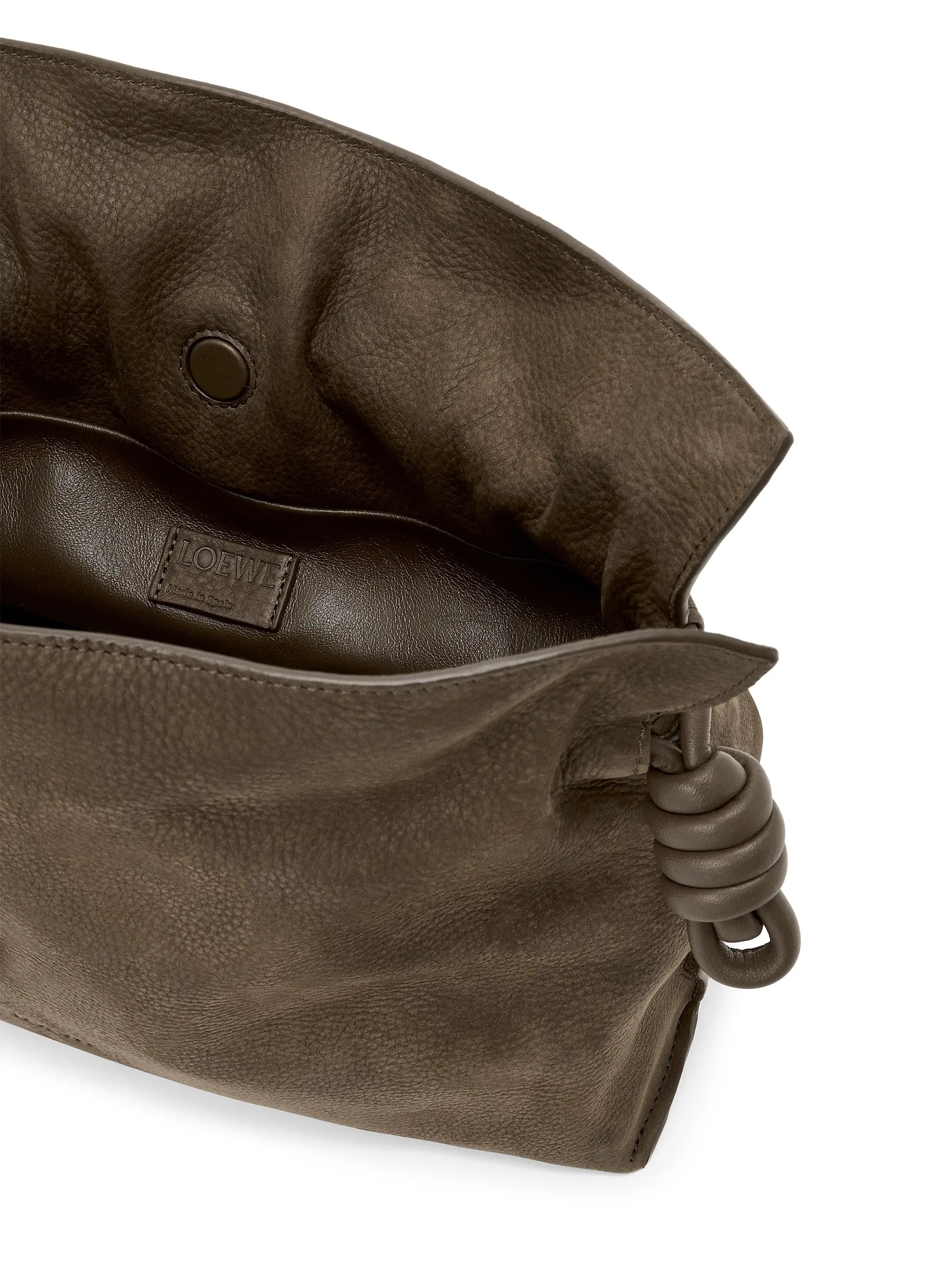 LOEWE Medium Flamenco Drawstring Grained Leather Clutch