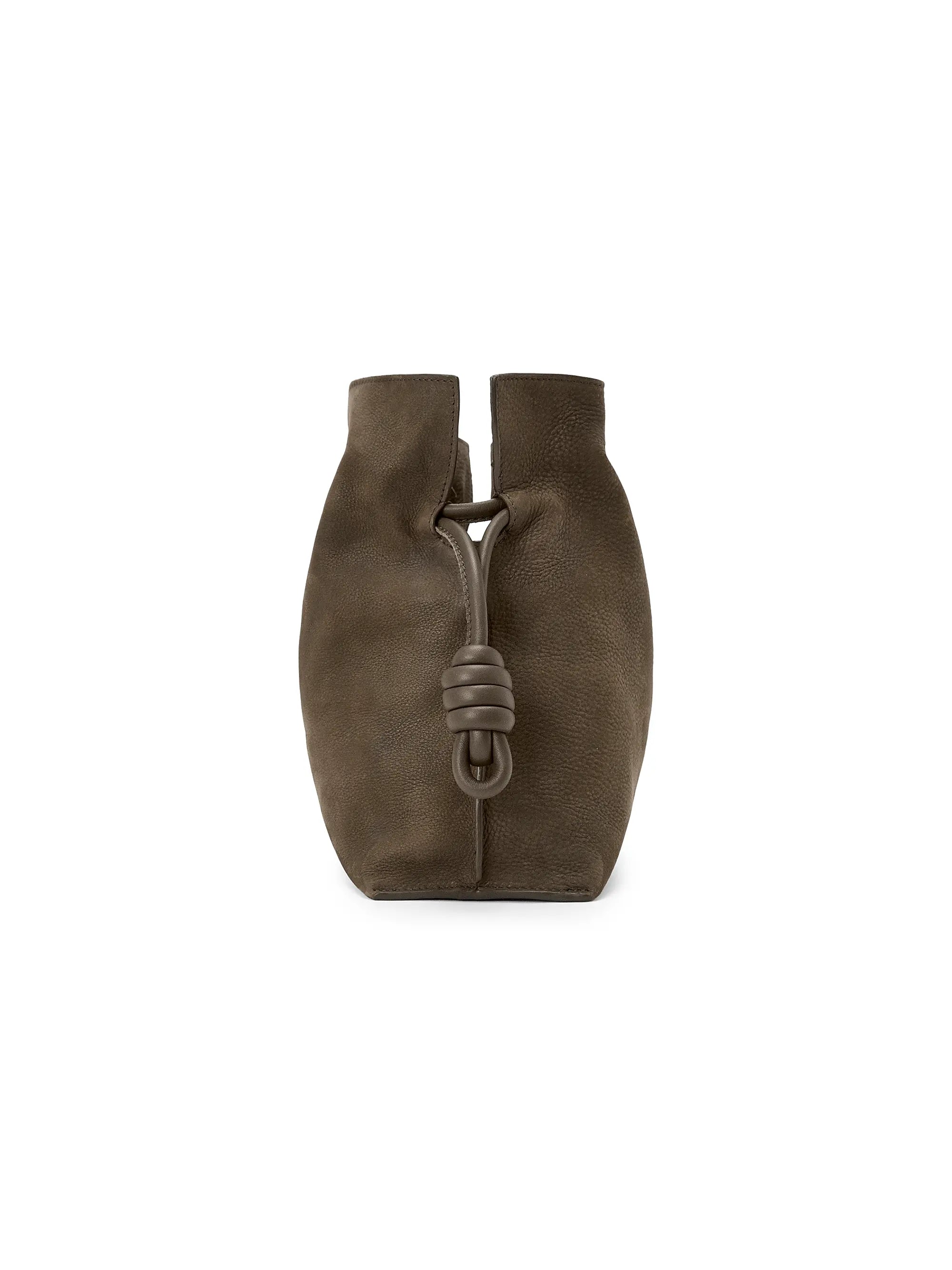 LOEWE Medium Flamenco Drawstring Grained Leather Clutch