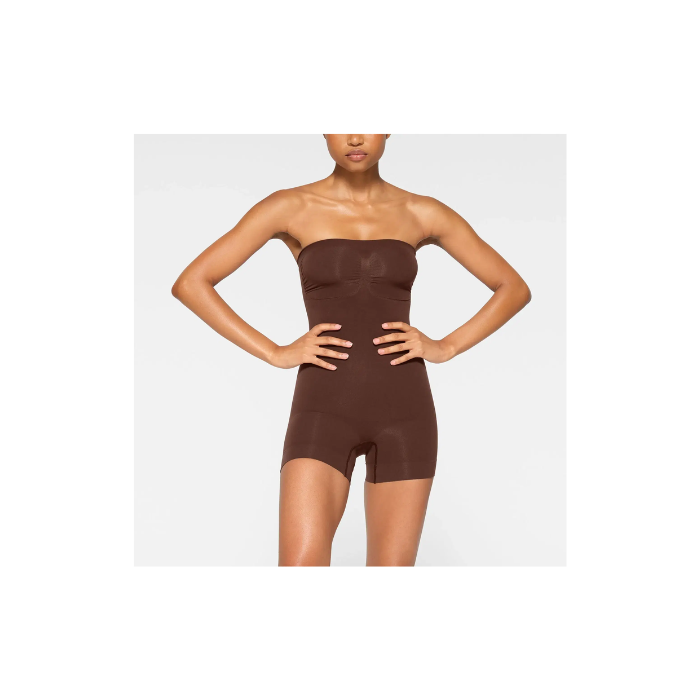 Skims Seamless Sculpt Strapless Shortie Bodysuit Cocoa