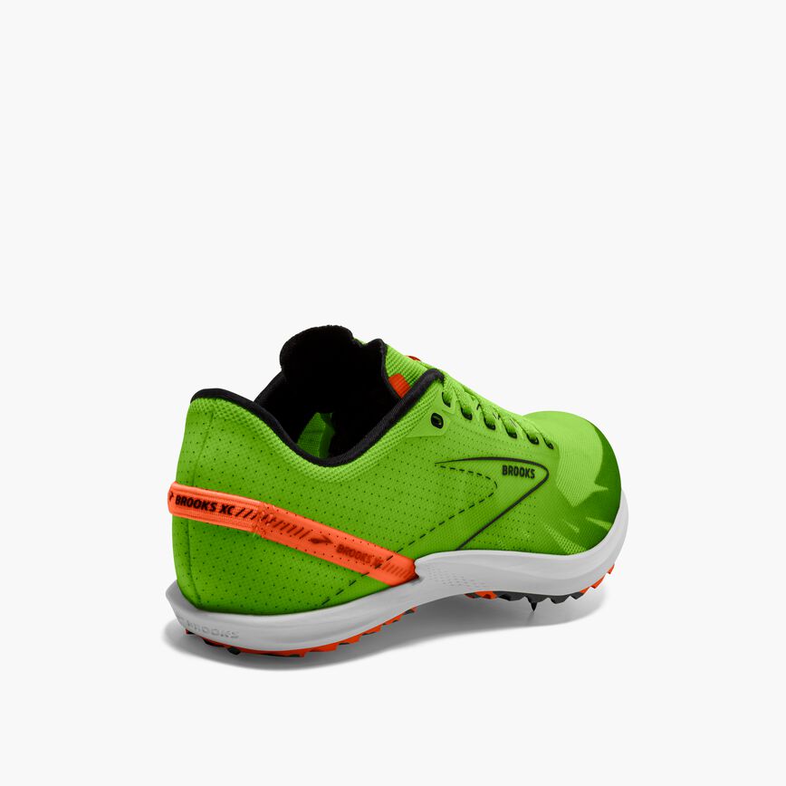 Brooks Draft XC Green Gecko/Red Orange/White