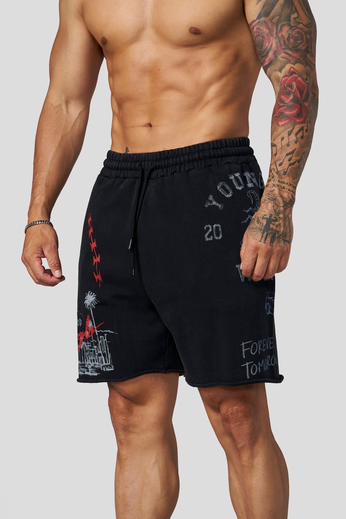1066 - Sketch Shorts Black Wash - Unmatched Kicks-YOUNG LA