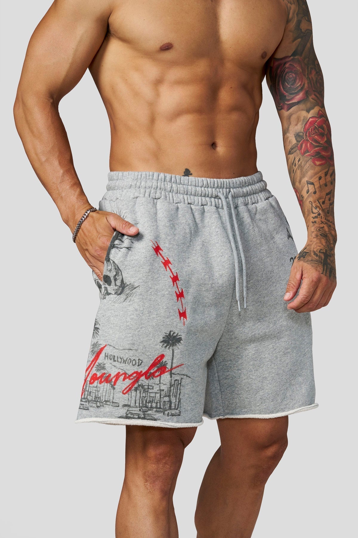 1066 - Sketch Shorts Heather Grey - Unmatched Kicks-YOUNG LA