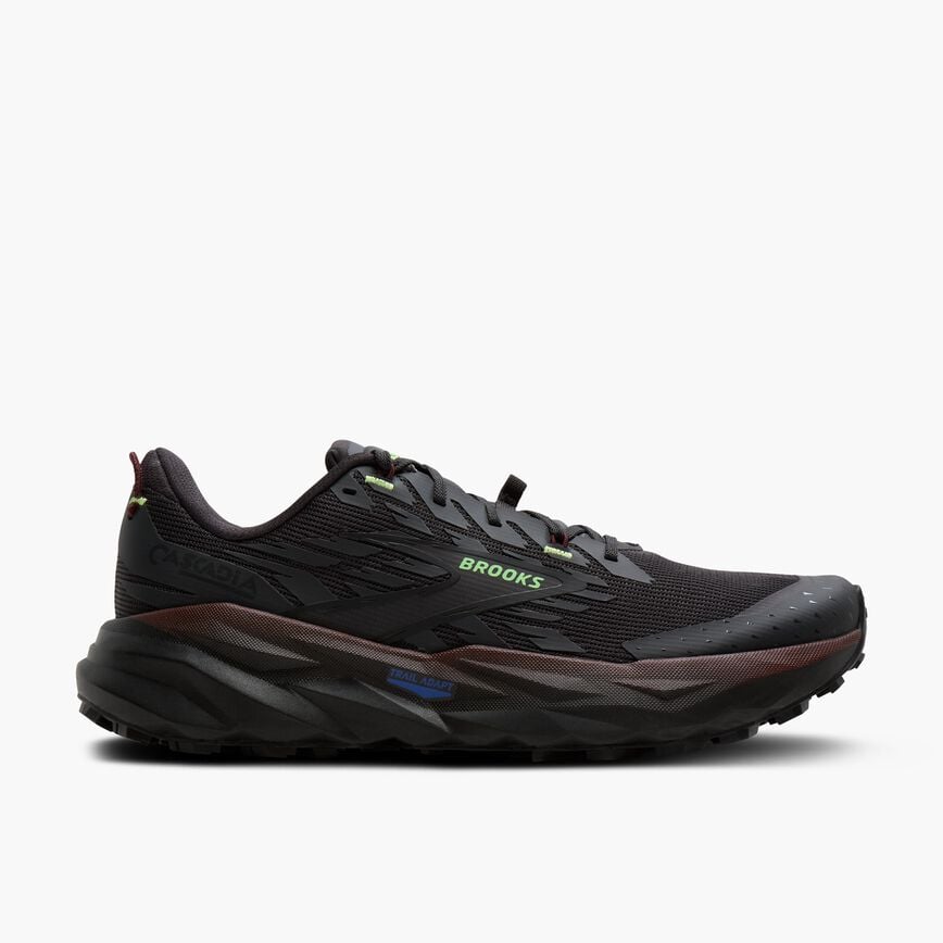 Brooks Cascadia 19 Phantom/Rum Raisin/Green