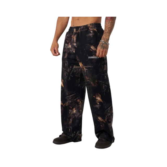 Young LA Tree Camo Collection No Cuff Sweats Black Tree Camo