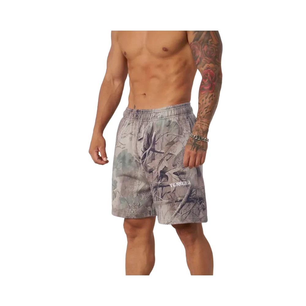 YoungLA Tree Camo Collection Shorts Beige Tree Camo