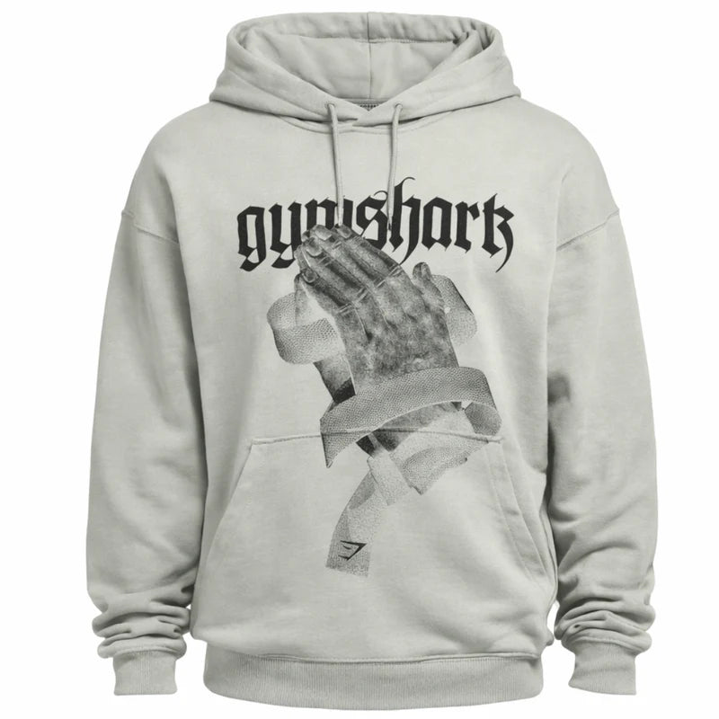 GYMSHARK PRAYER HANDS HOODIE EXTREME OVERSIZED FIT Grey