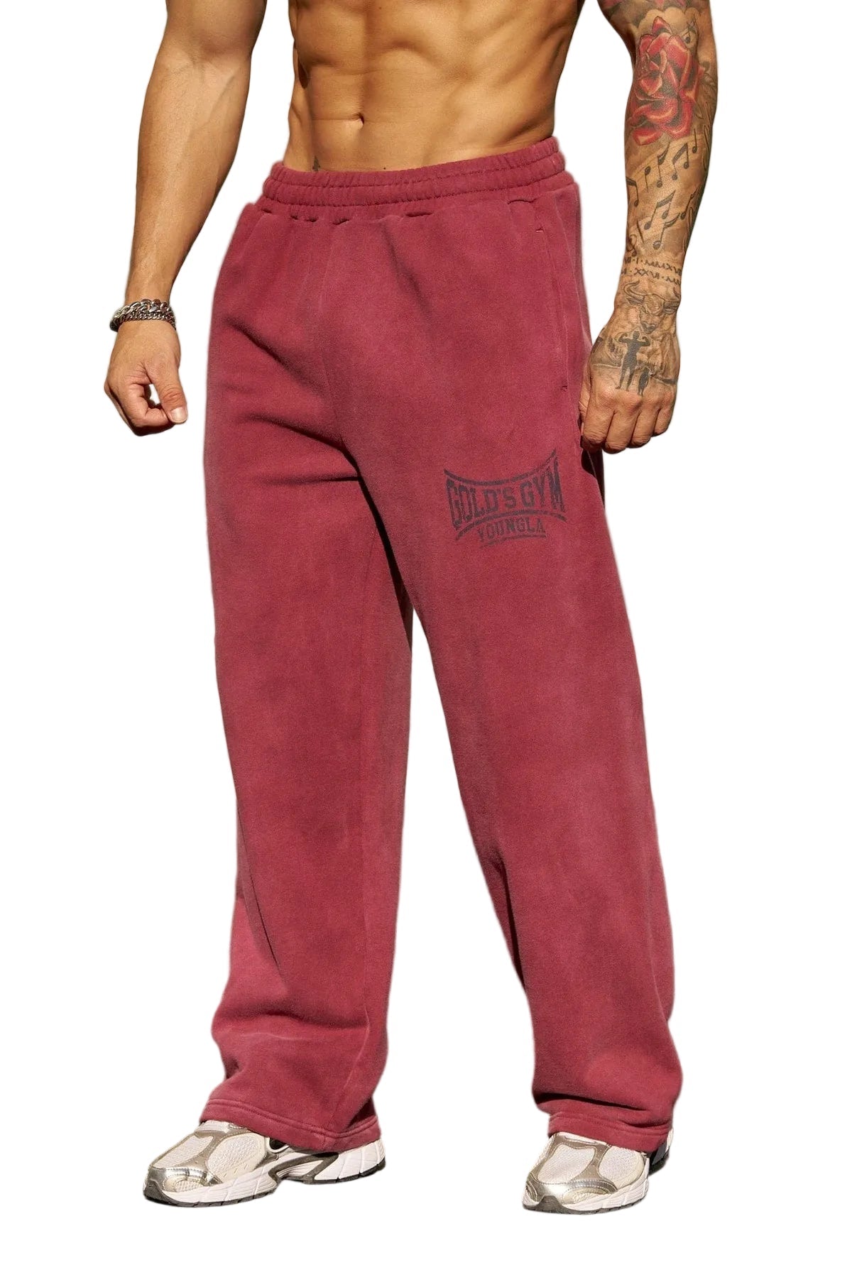 2052 - Gold's Iron Legacy Heritage Sweats Burgundy - Unmatched Kicks-YOUNG LA