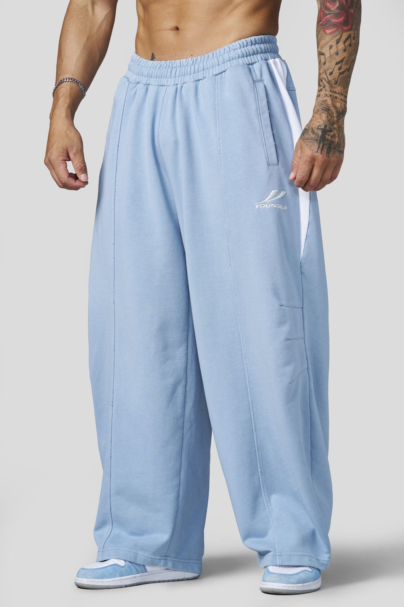 2071 - Baggy Ass Sweats Light Blue Wash - Unmatched Kicks-YOUNG LA
