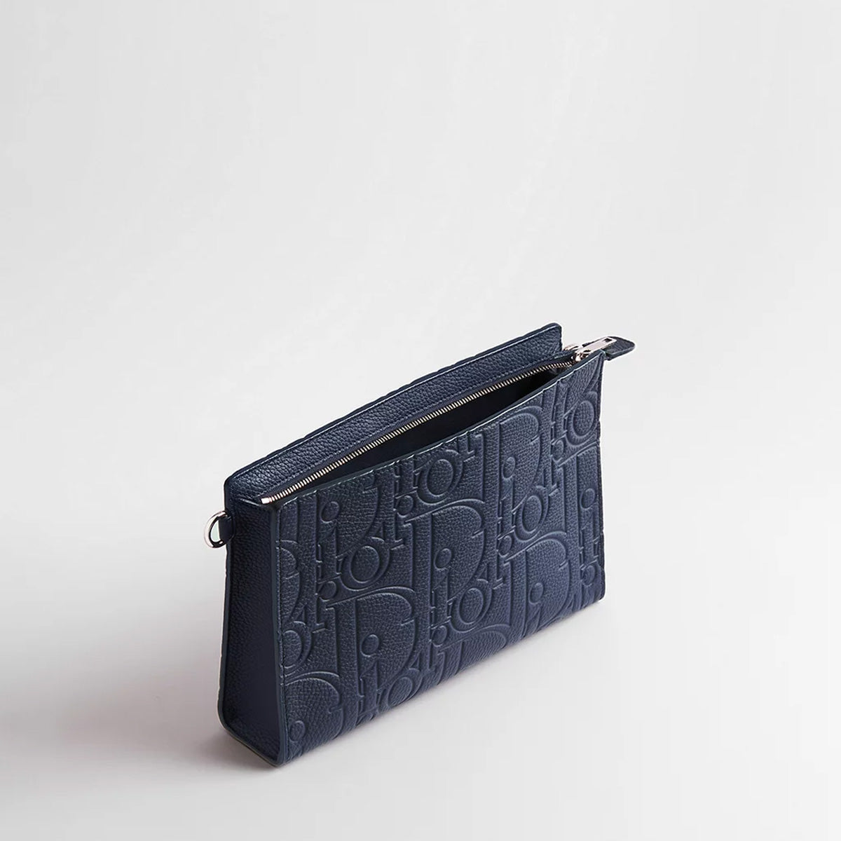 Dior A5 Triangle Pouch Navy Blue Dior Gravity Leather