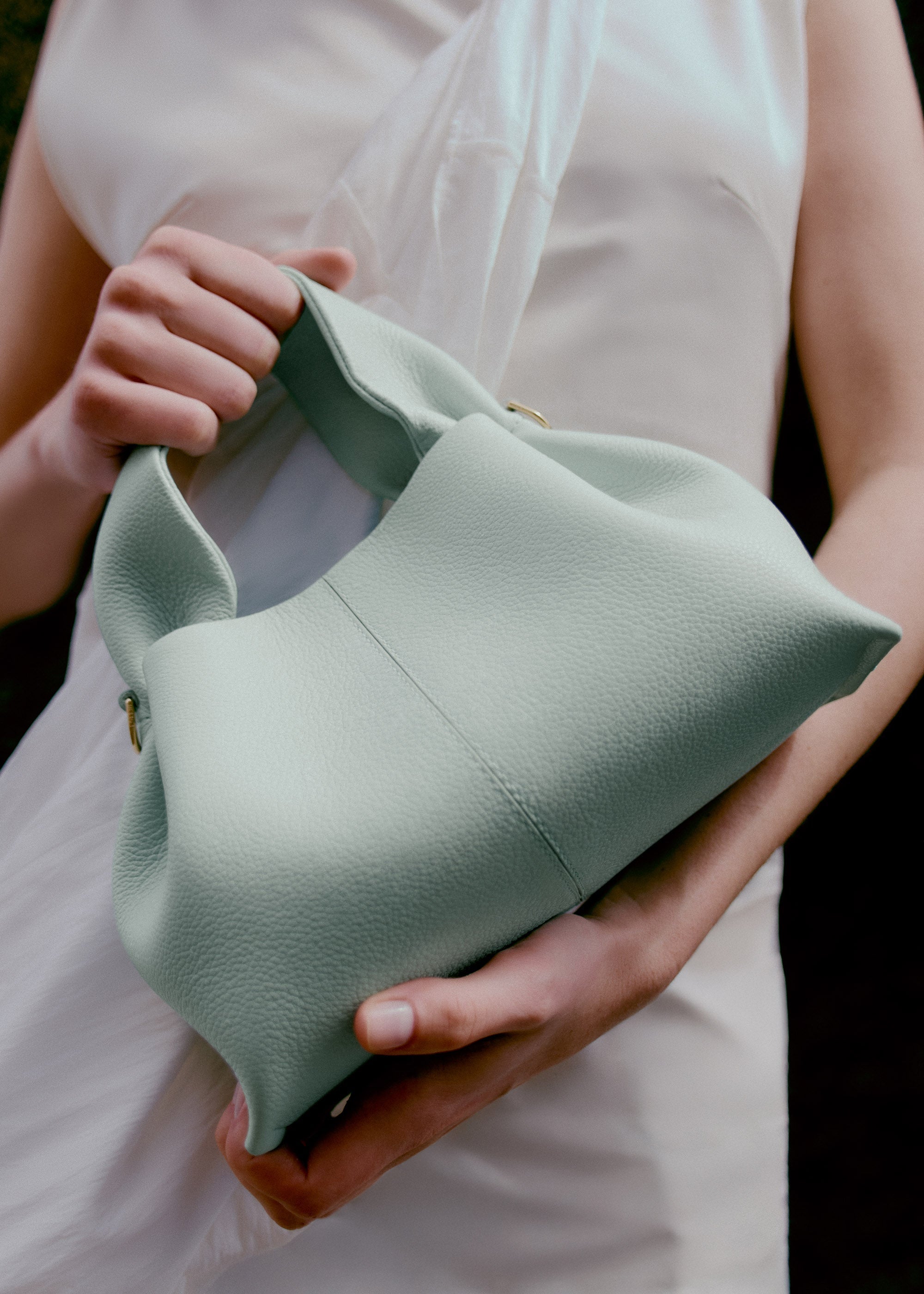 Polene Numero Neuf Mini Textured Sea Foam