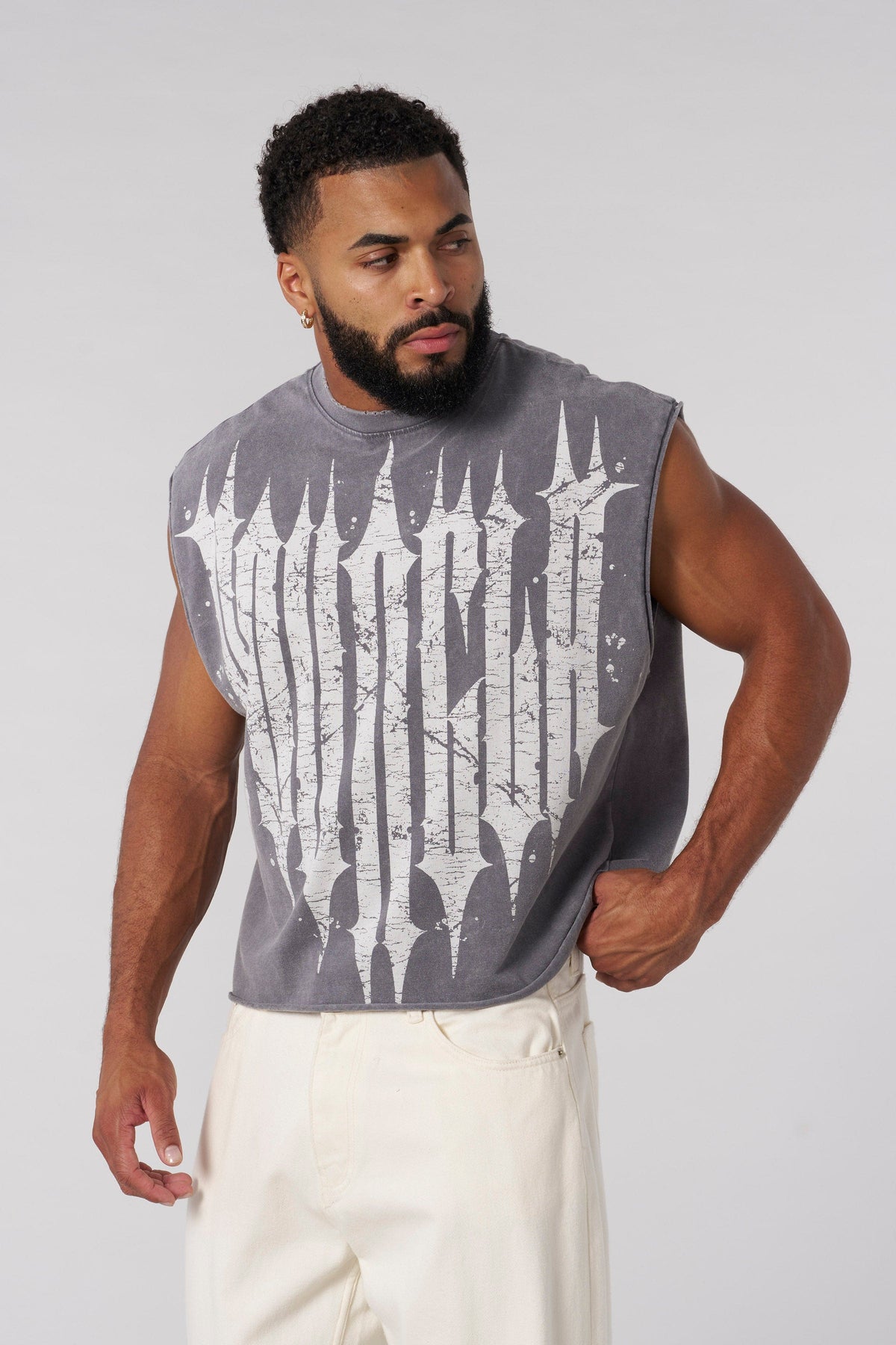 3021 - Revenge Crop Cut-Offs Grey Wash
