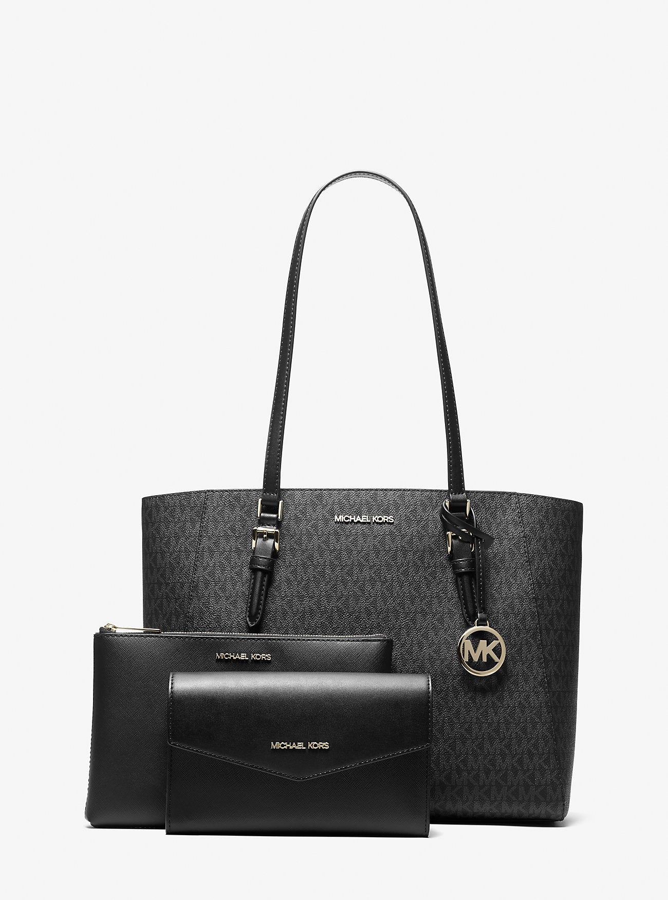 Charlotte Large 3-in-1 Signature Logo Tote Bag Black Black