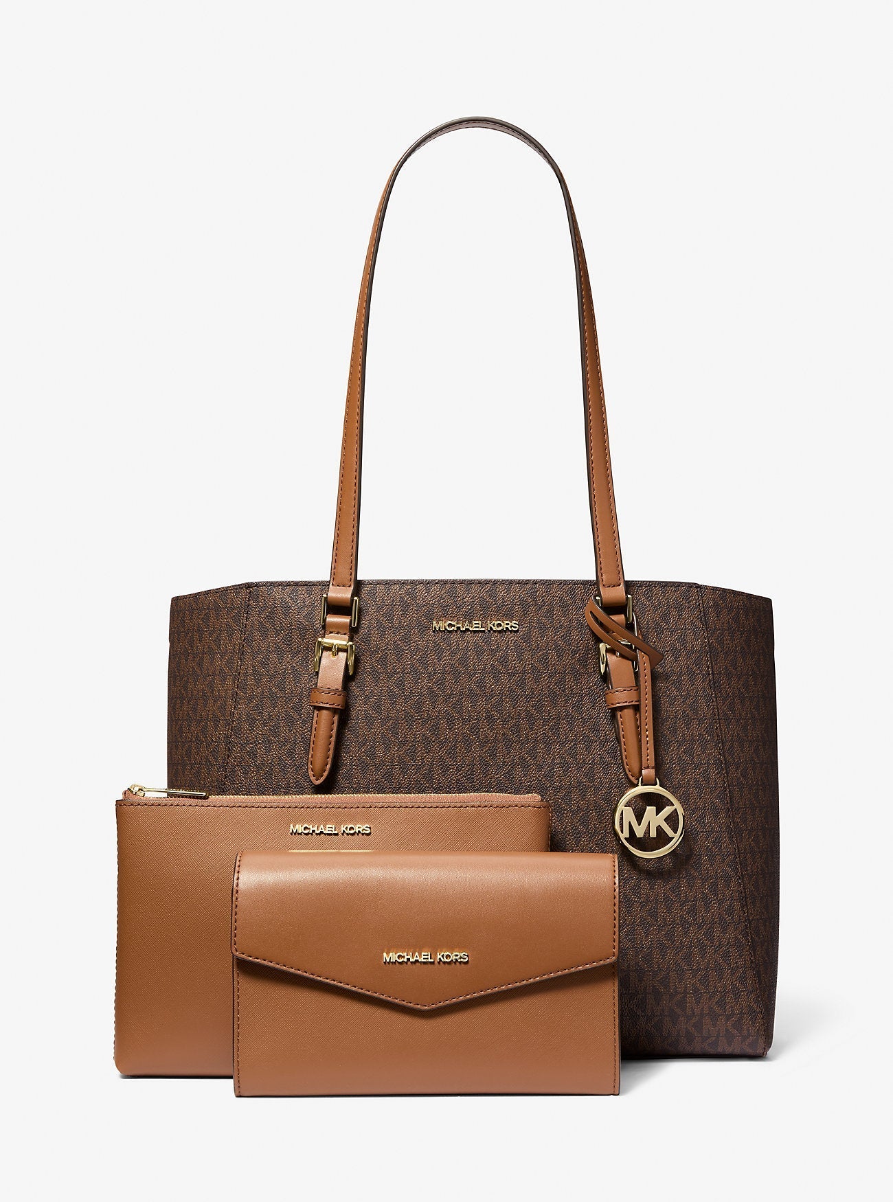 Charlotte Large 3-in-1 Signature Logo Tote Bag Brown Brown