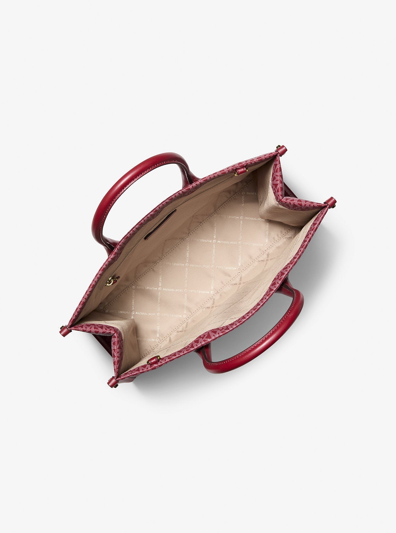 Mirella Medium Metallic Signature Logo Tote Bag Cherry Cherry