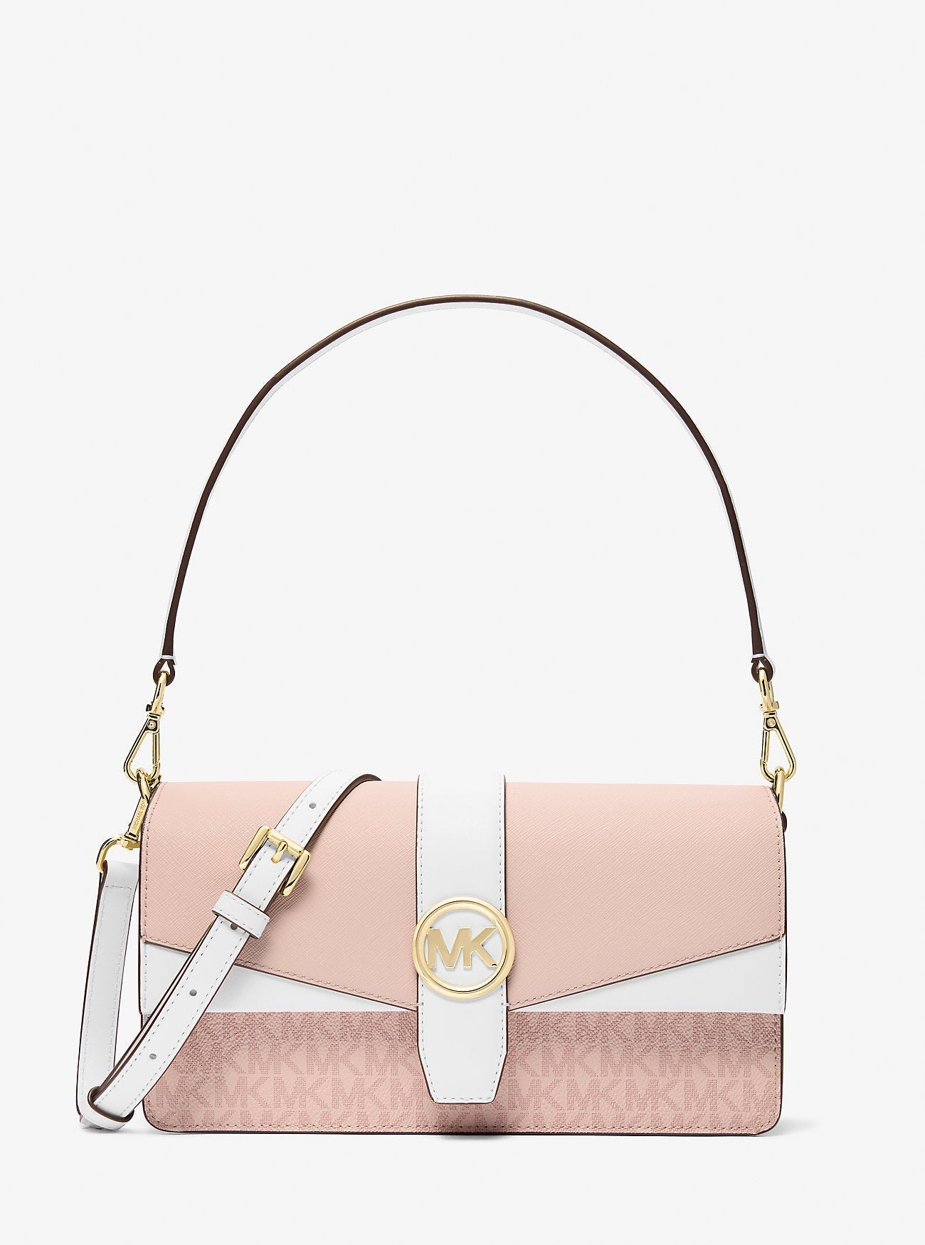 Greenwich Medium Signature Logo Convertible Crossbody Bag Pwd Blsh Mlt Pwd Blsh Mlt