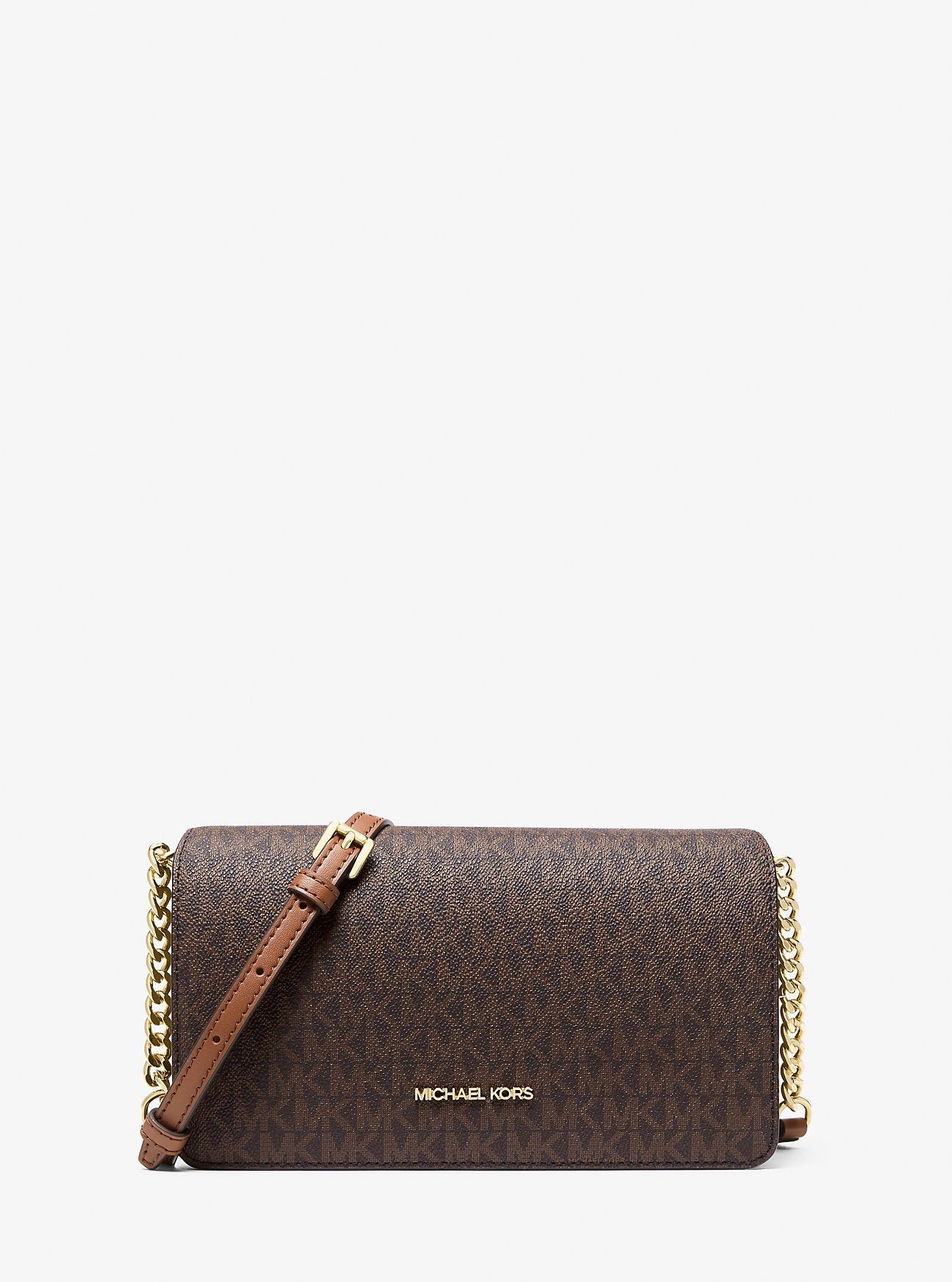 Jet Set Medium Signature Logo Crossbody Bag Brown Brown