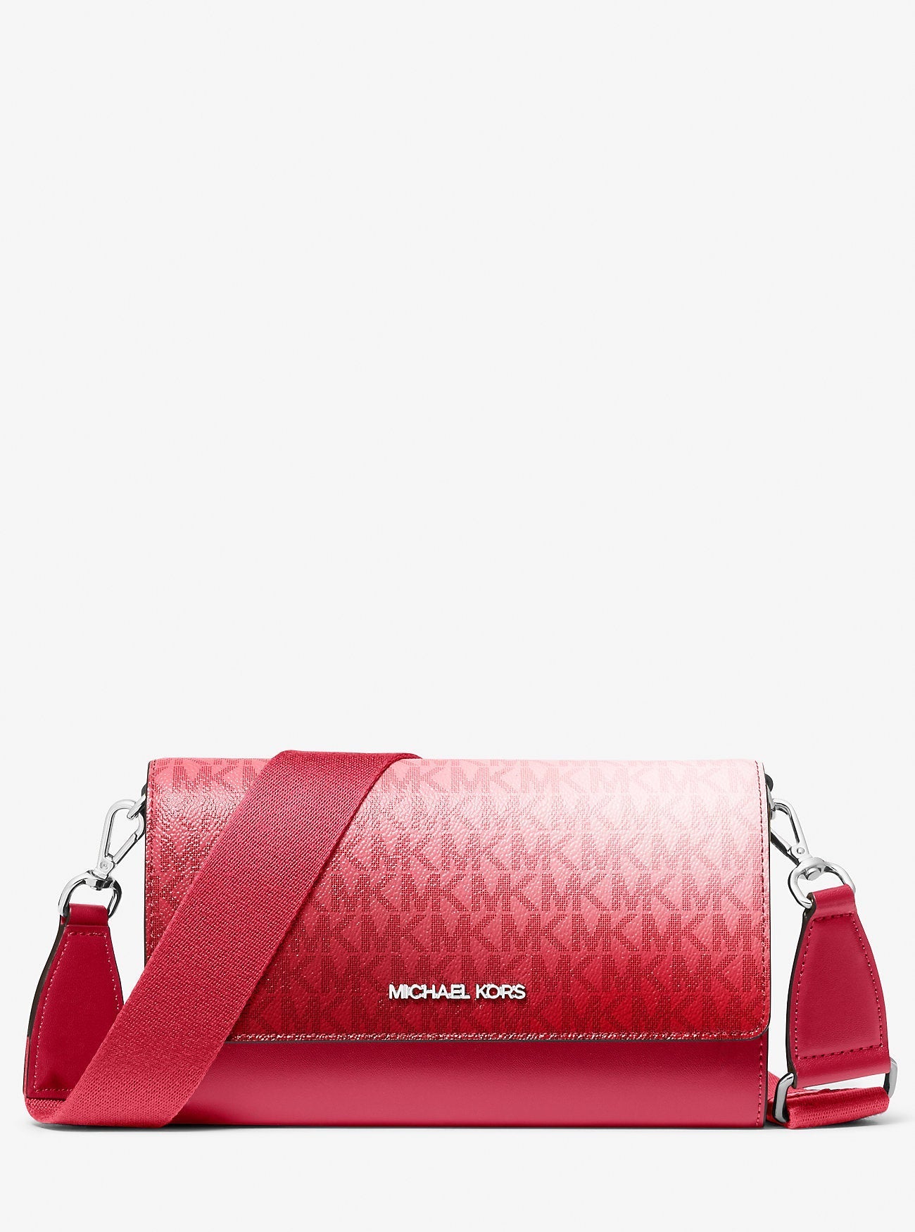 Jet Set Large Ombre Signature Logo Crossbody Bag Hibiscus Multi Hibiscus Multi