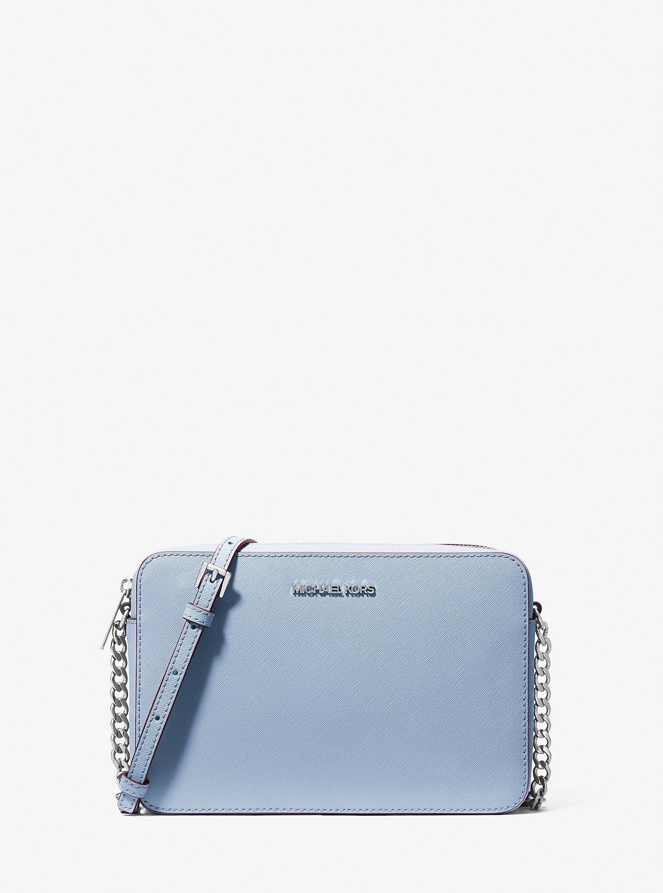 Michael Kors Jet Set Large Saffiano Leather Crossbody Bag Pale Ocean