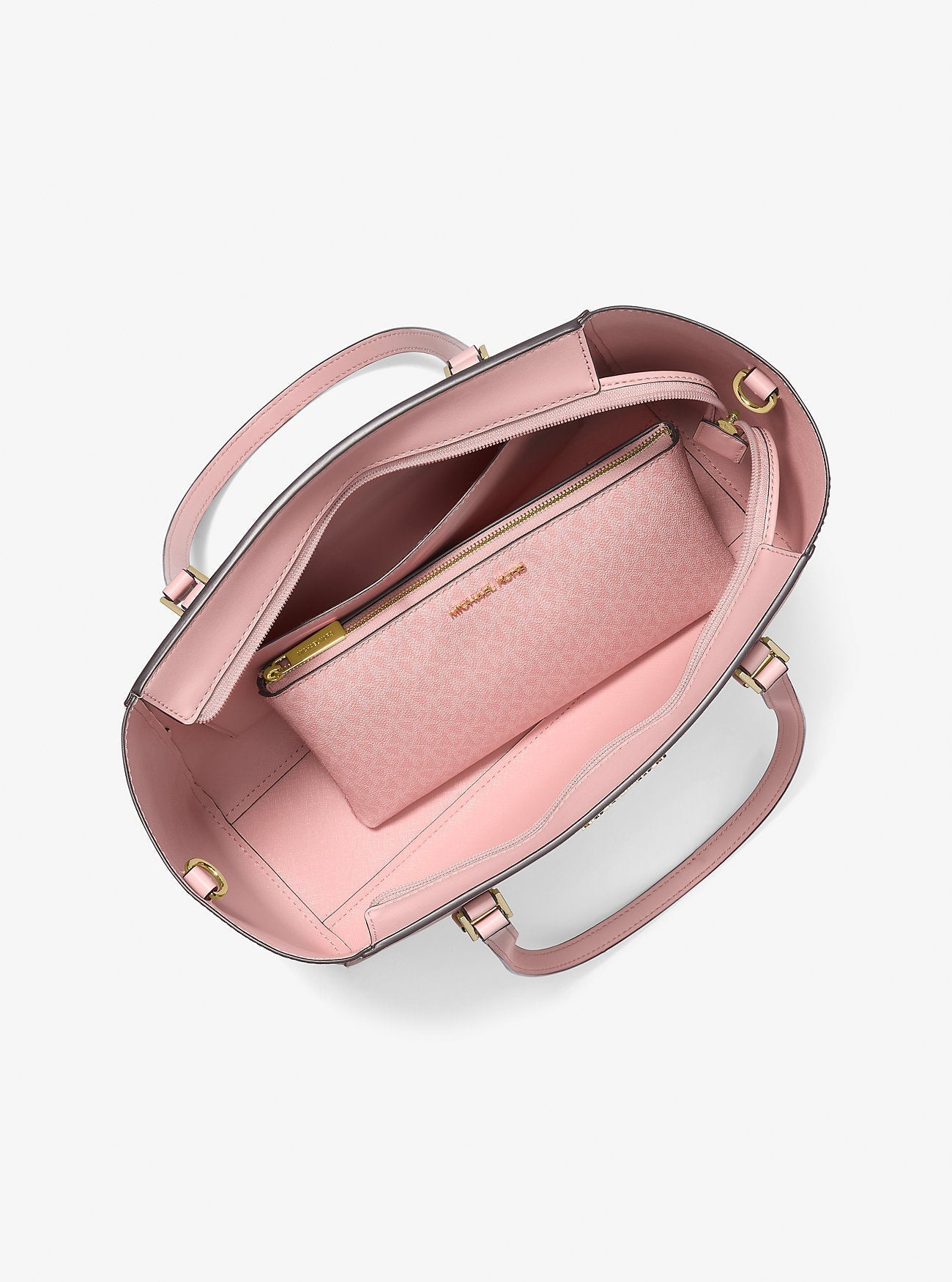 Charlotte Large Saffiano Leather 3-in-1 Tote Bag Powder Blush Powder Blush