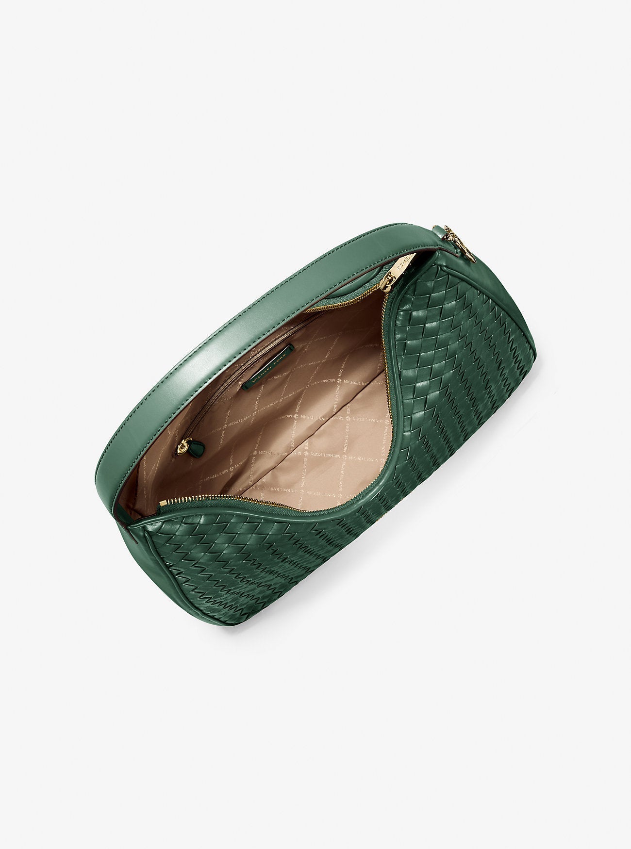 Nayla Medium Woven Shoulder Bag Moss Moss