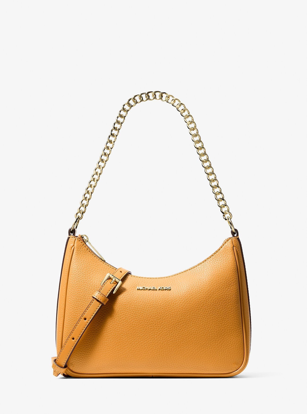 Michael Kors Jet Set Large Pebbled Leather Convertible Crossbody Bag Radiant Orange