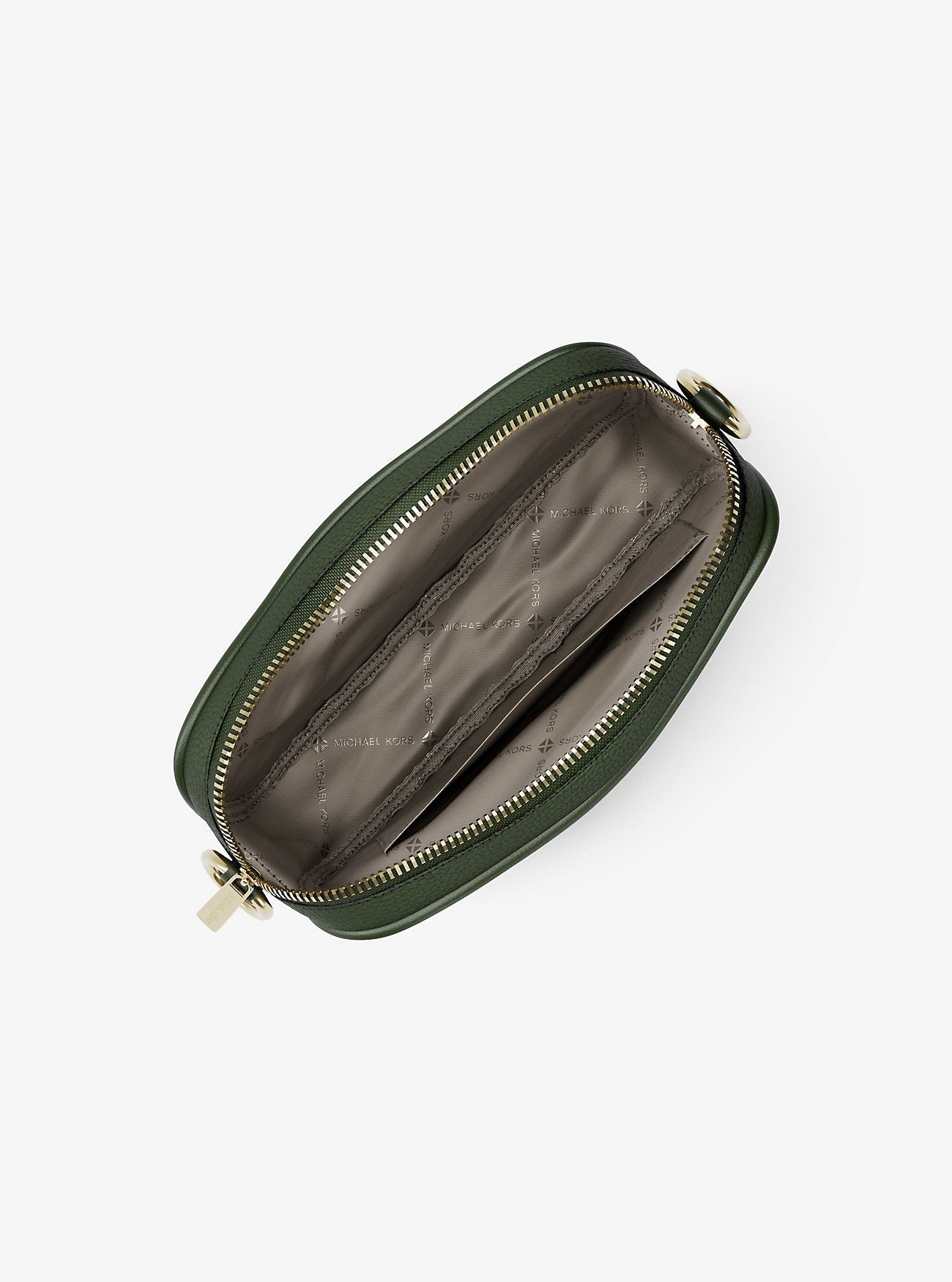 Jet Set Small Pebbled Leather Camera Crossbody Bag Moss Moss