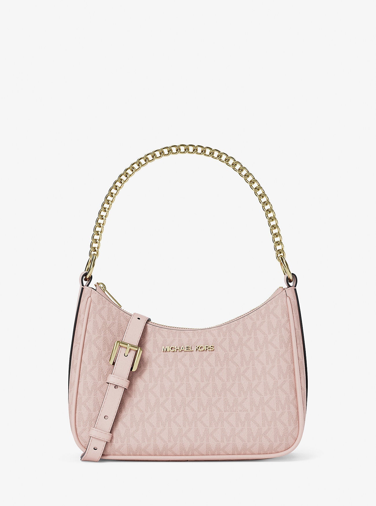 Jet Set Small Signature Logo Convertible Crossbody Bag Powder Blush Powder Blush