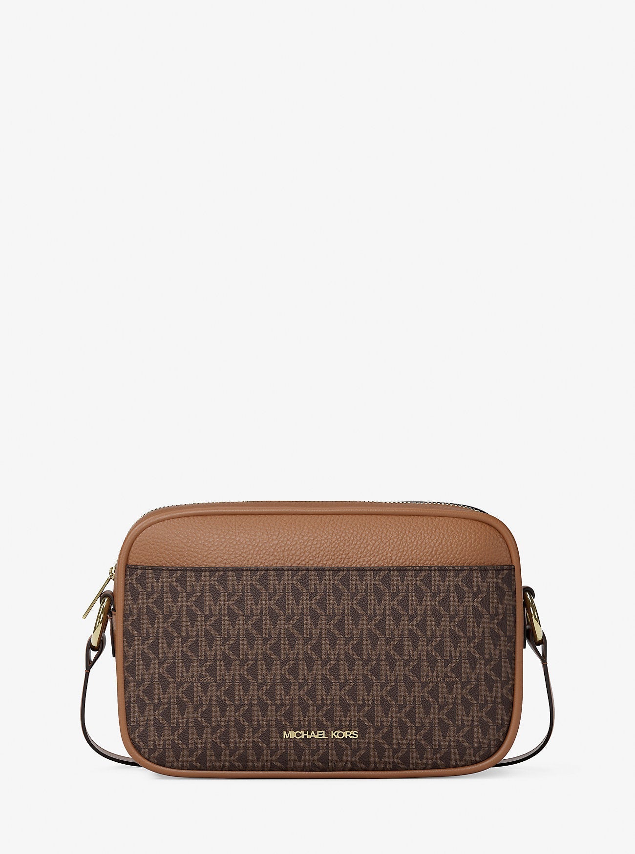 Jet Set Travel Large Signature logo Camera Crossbody Bag Brown Brown
