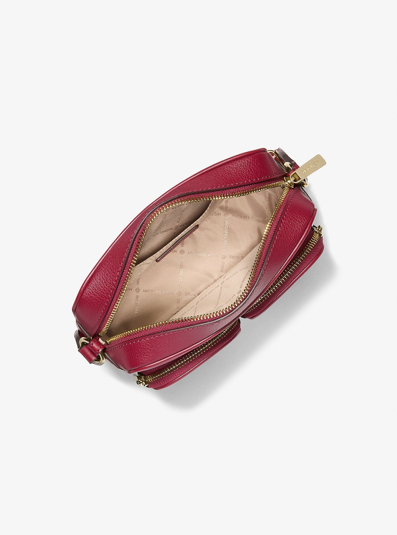 Jet Set Travel Medium Leather Messenger Bag Cherry Cherry