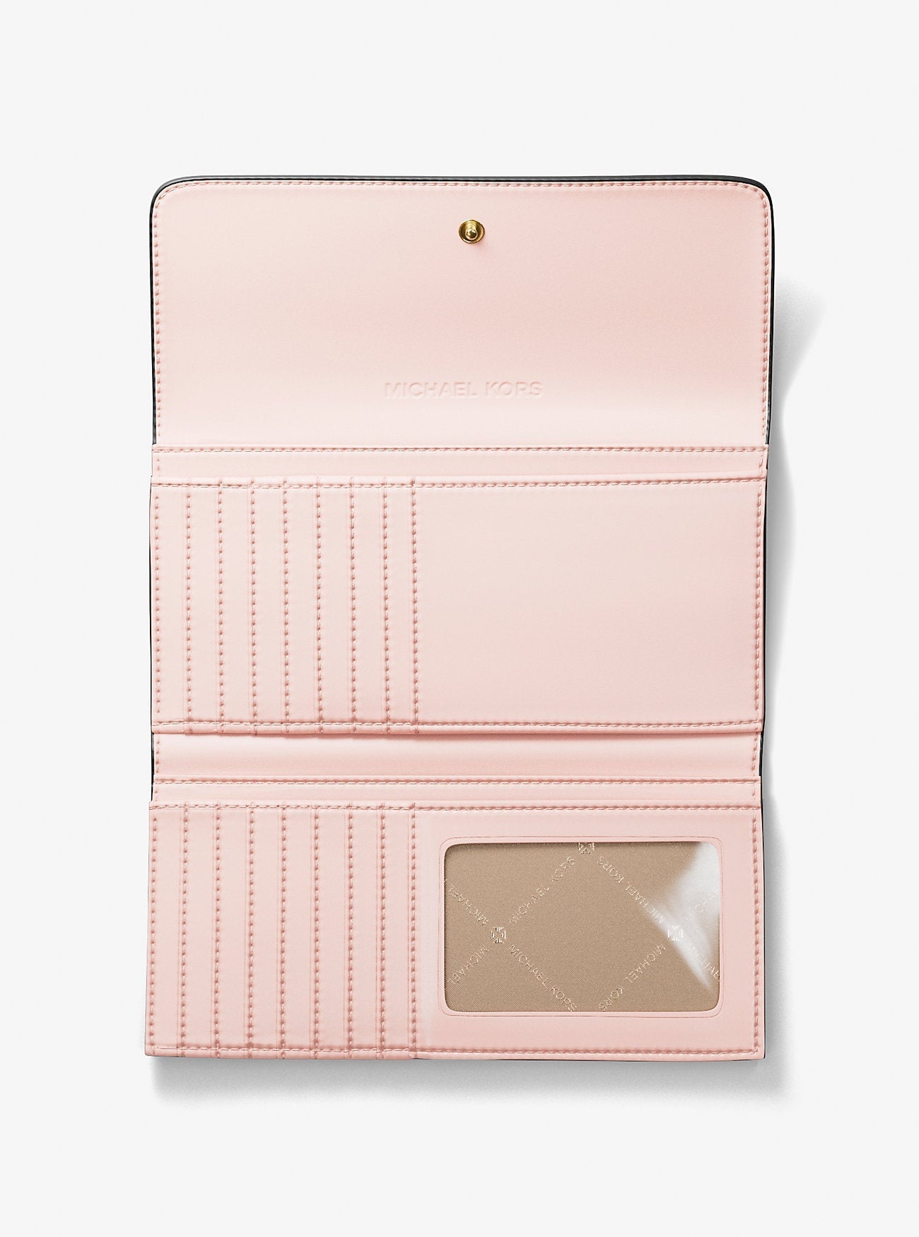Michael Kors Jet Set Large Signature Logo Tri-Fold Wallet Pwd Blsh Mlt