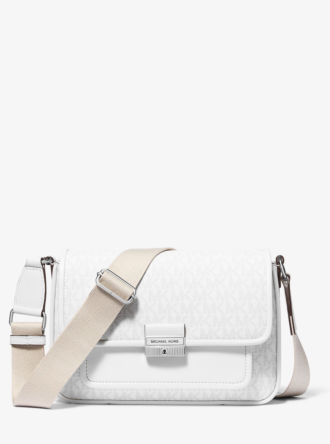 Bradshaw Medium Signature Logo Messenger Bag Optic White Optic White