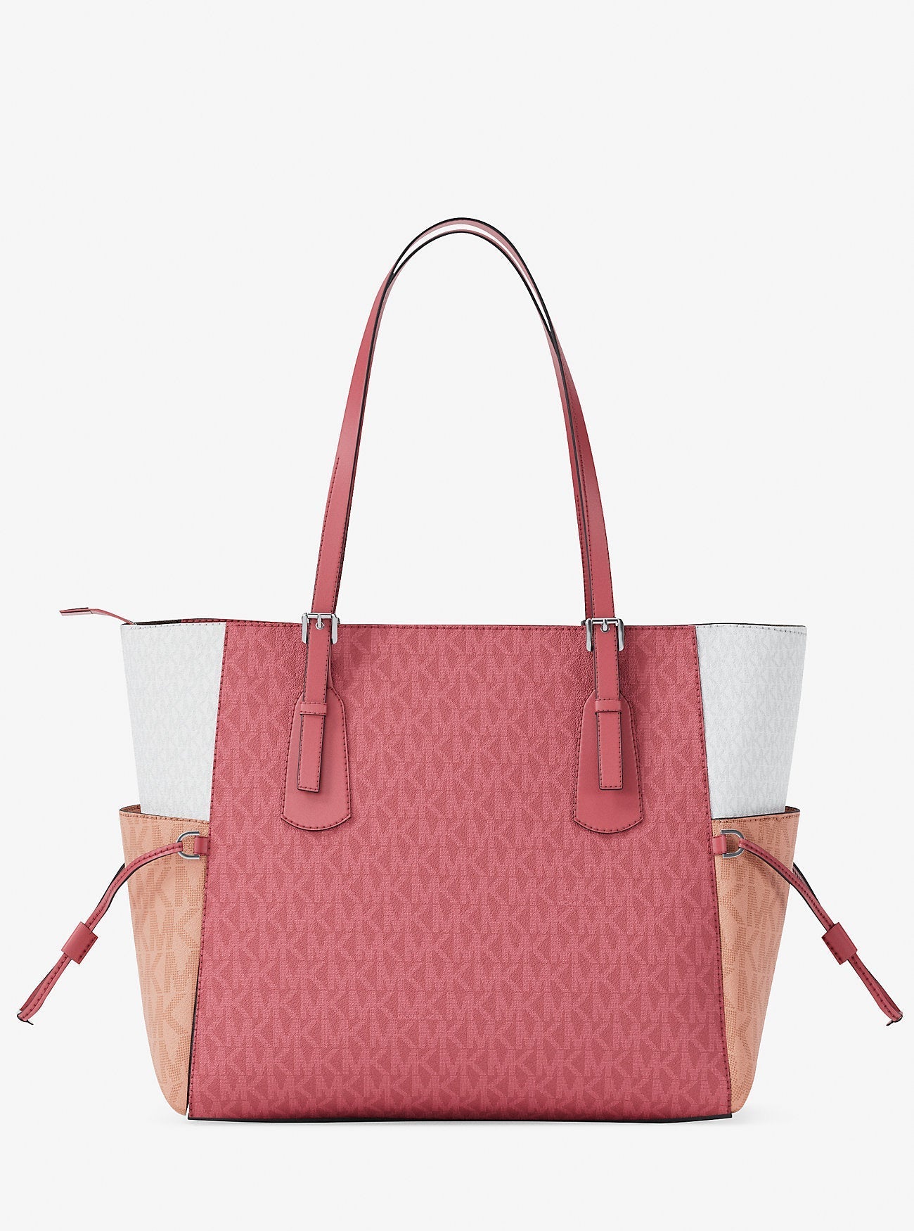 Voyager Large Color-Block Signature Logo Tote Bag Hibiscus Hibiscus