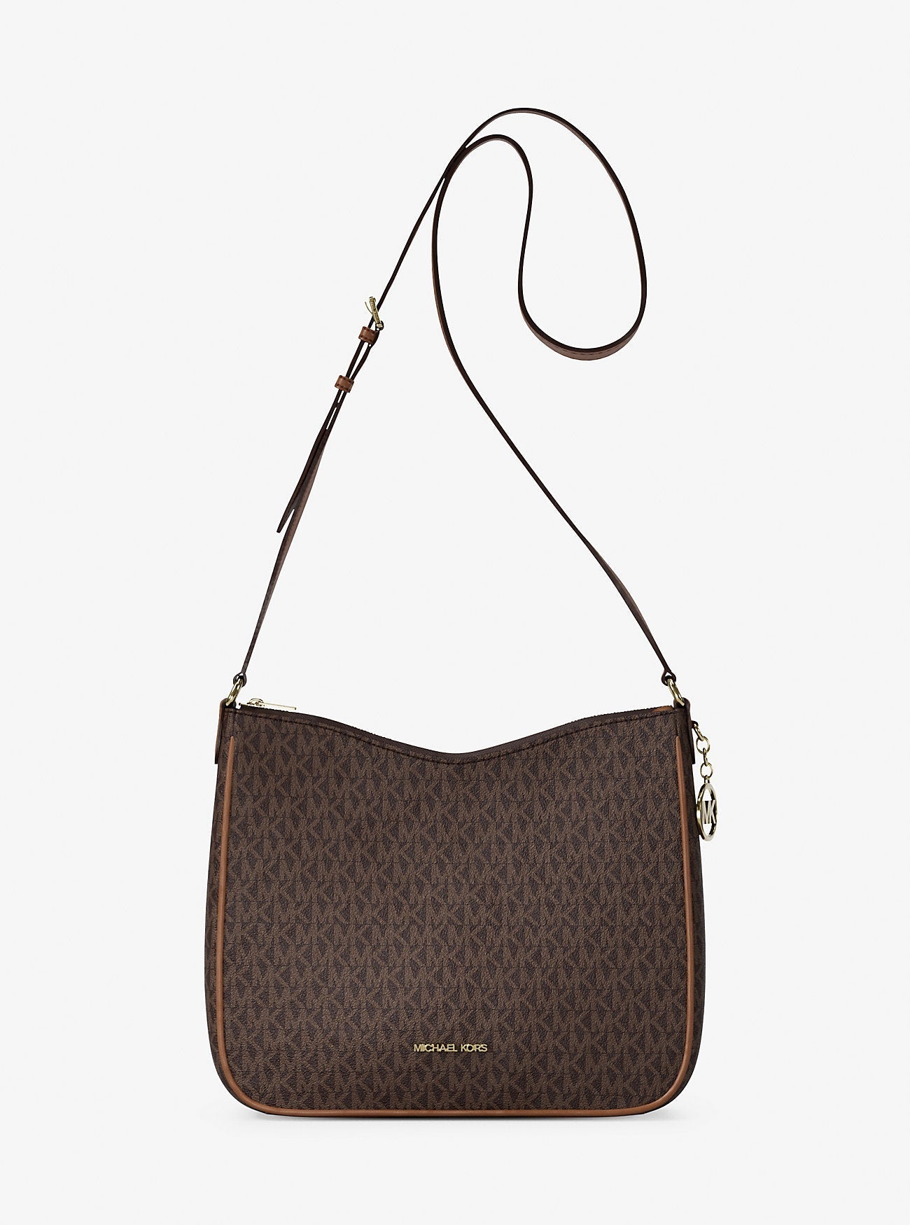 Michael Kors Nayla Medium Signature Logo Messenger Bag Brown