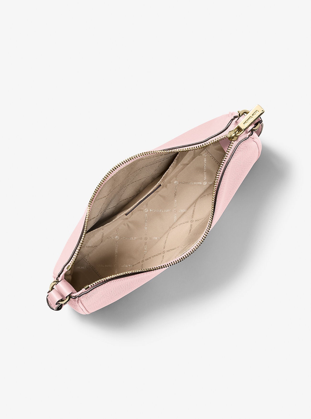 Nayla Medium Pebbled Leather Messenger Bag Powder Blush Powder Blush