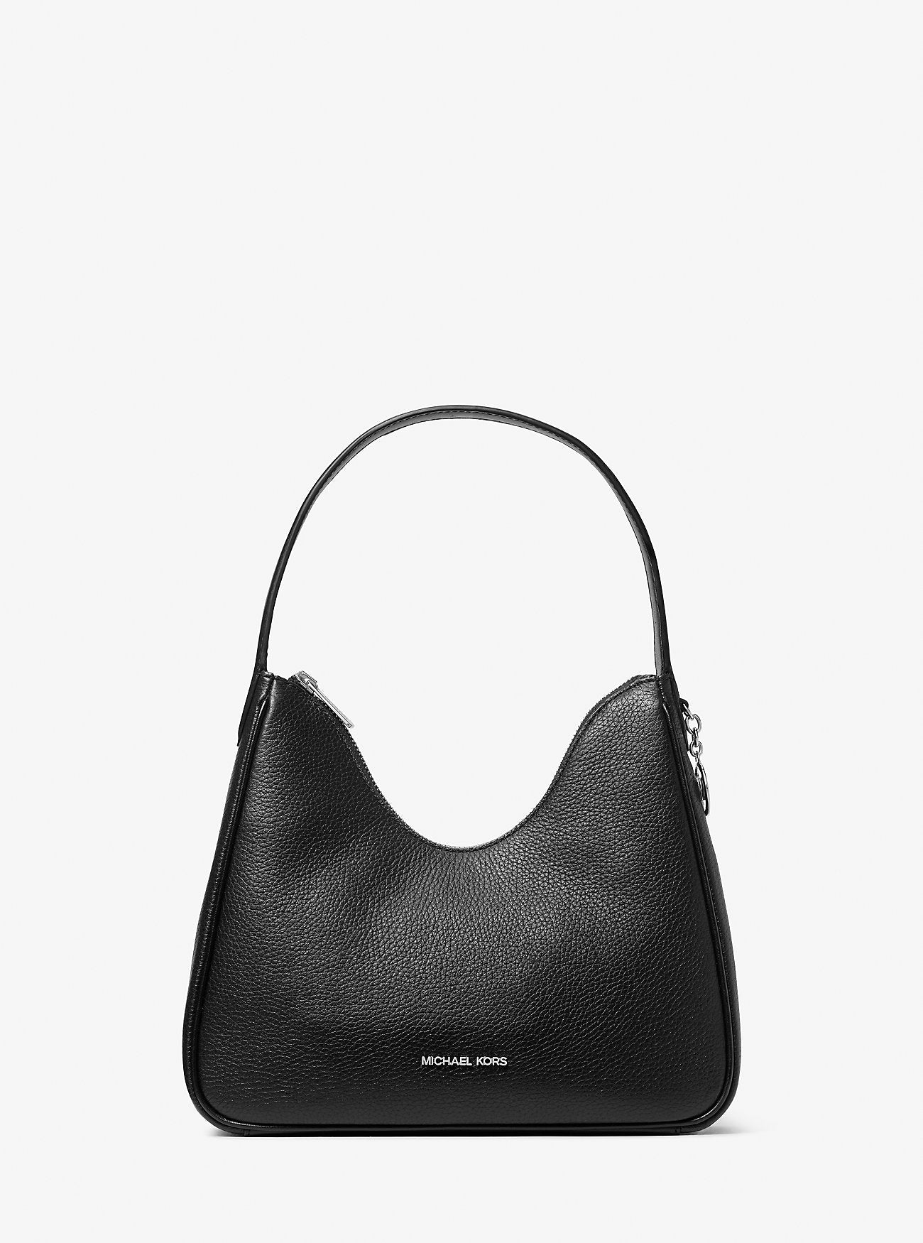 Michael Kors Nayla Small Pebbled Leather Hobo Shoulder Bag Black