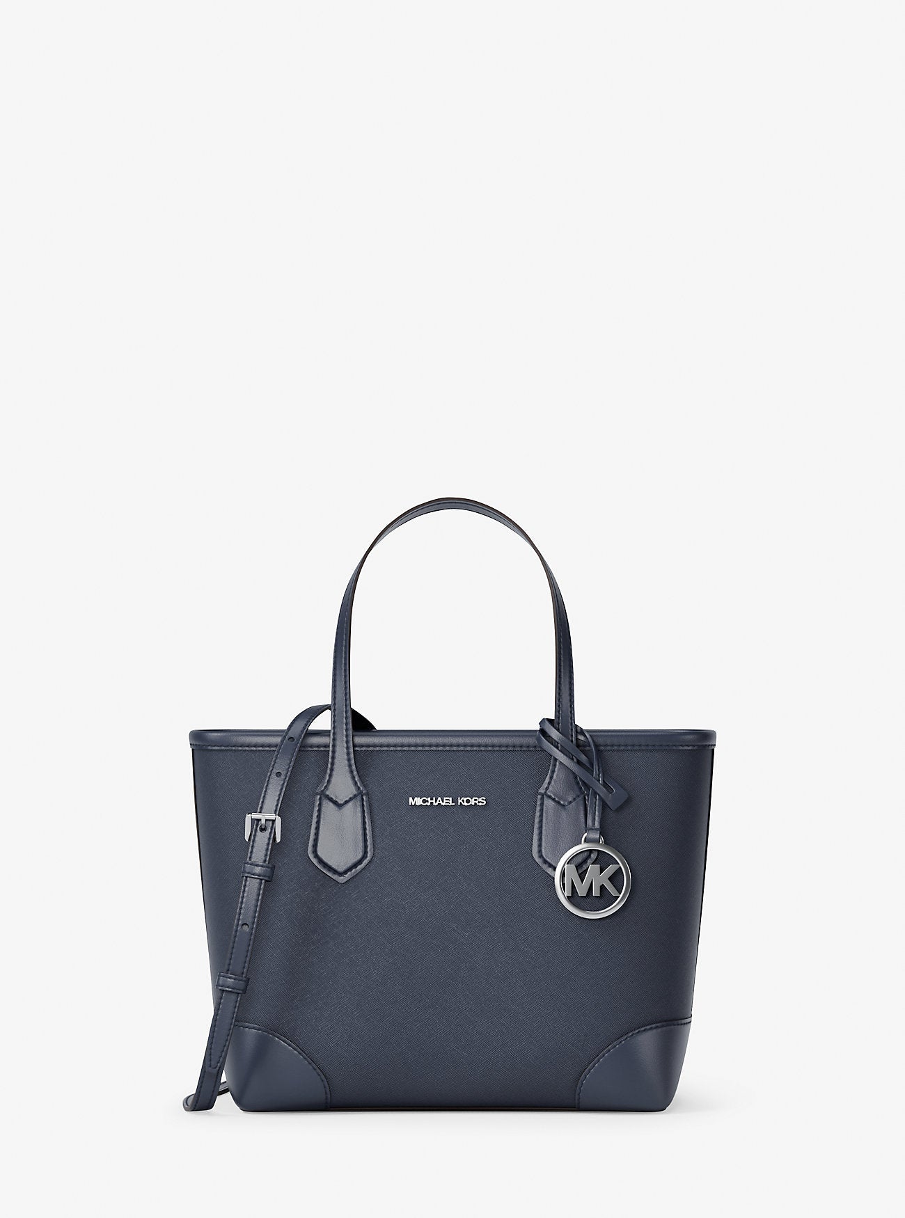 Eva Extra-Small Saffiano Leather Convertible Tote Bag Navy Navy
