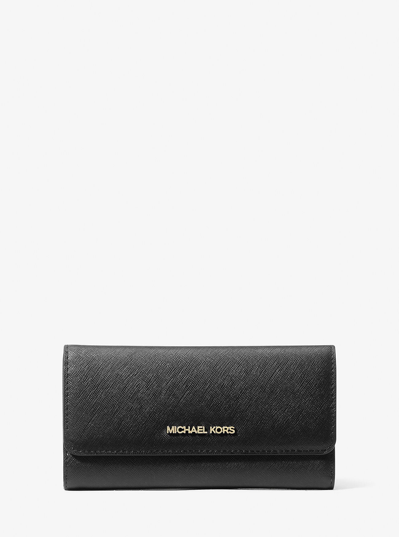 Jet Set Travel Crossgrain Leather Tri-Fold Wallet Black Black