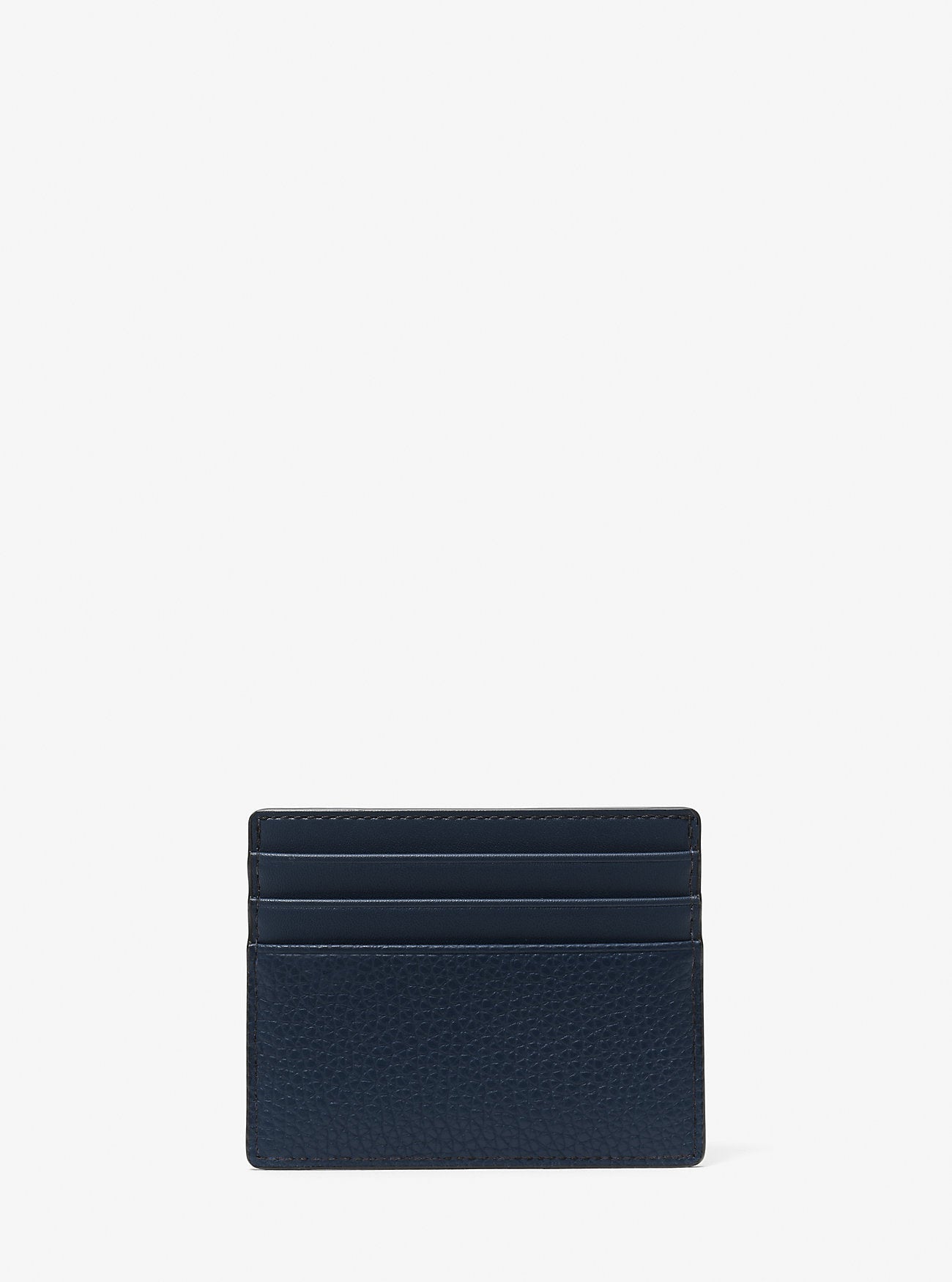 Michael Kors Cooper Pebbled Leather Tall Card Case Navy