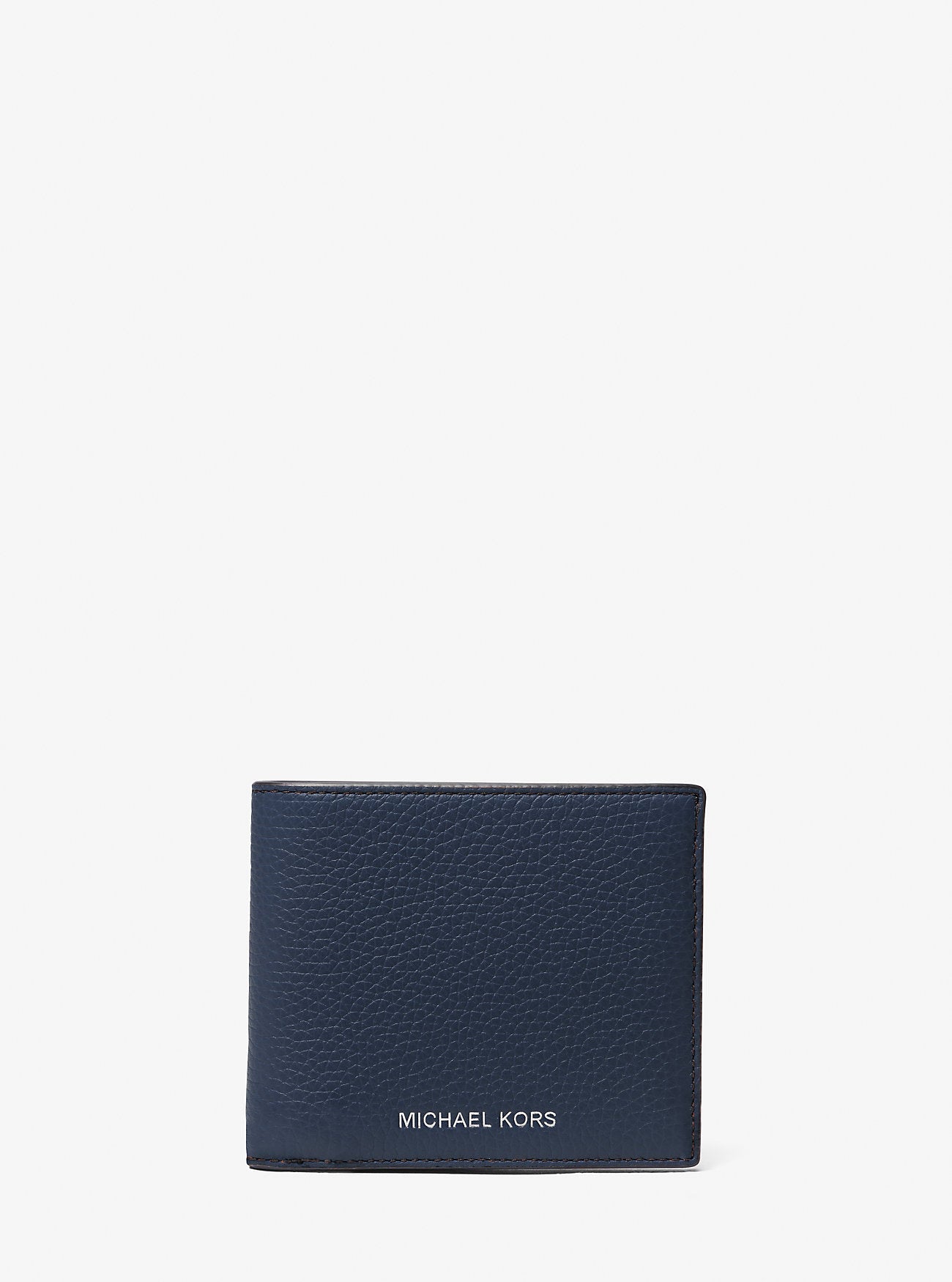 Michael Kors Cooper Pebbled Leather Billfold Wallet Navy