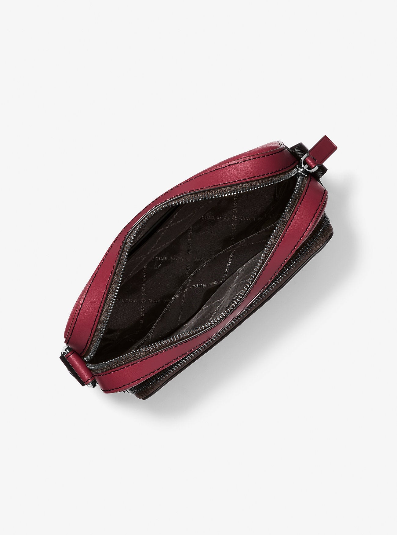 Cooper Pebbled Leather Utility Crossbody Bag Cherry Cherry