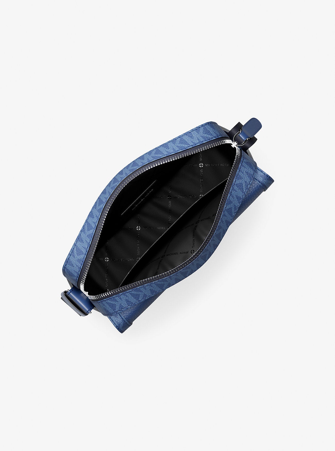 Cooper Medium Pebbled Leather and Signature Logo Camera Crossbody Bag Galaxy Blue Galaxy Blue