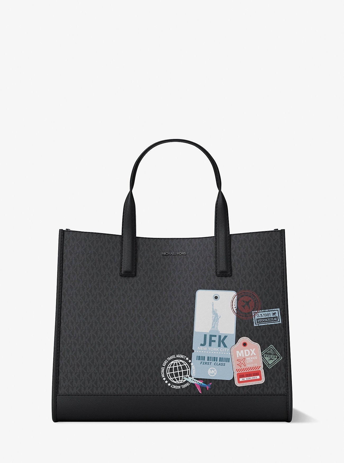 Cooper Medium Embellished Signature Logo Tote Bag Black Black