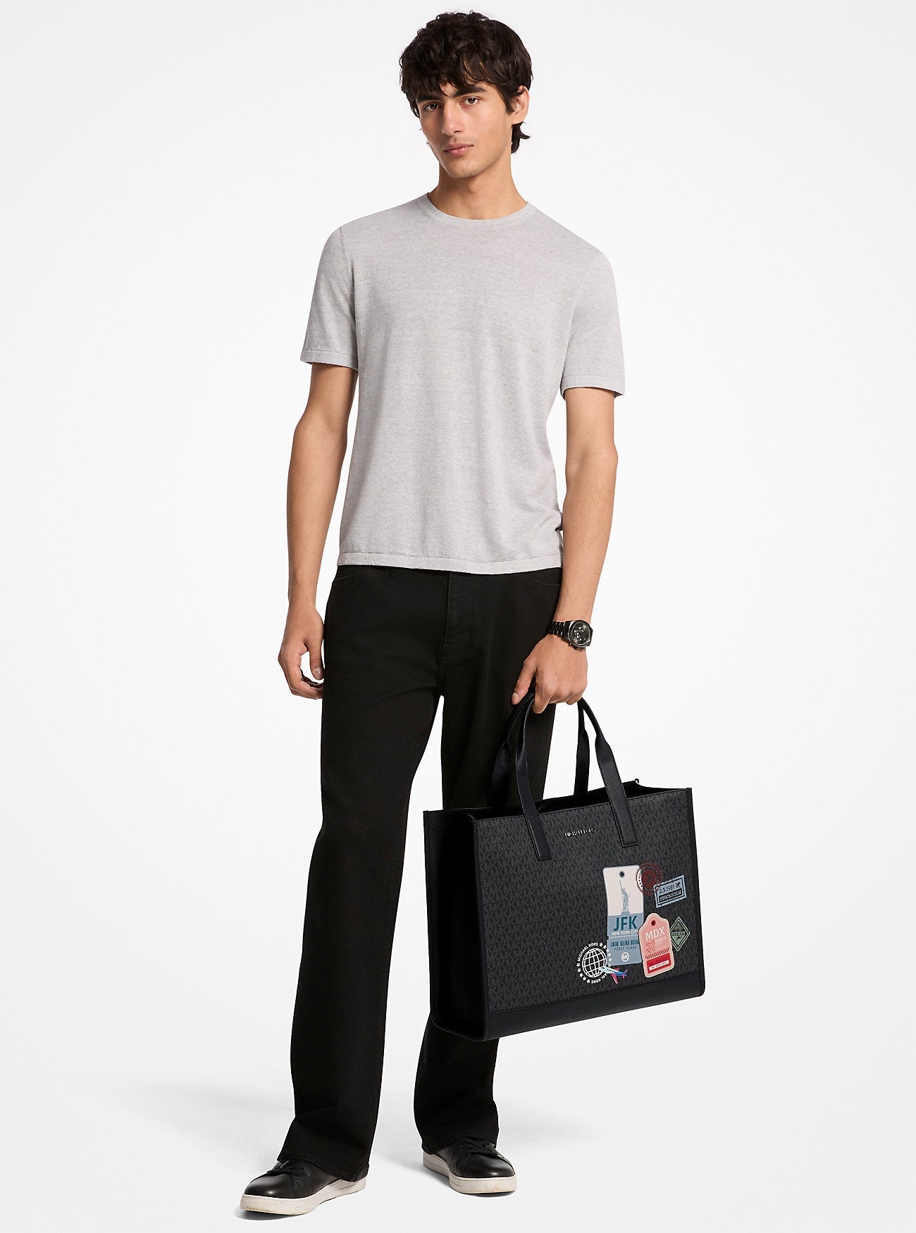 Cooper Medium Embellished Signature Logo Tote Bag Black Black