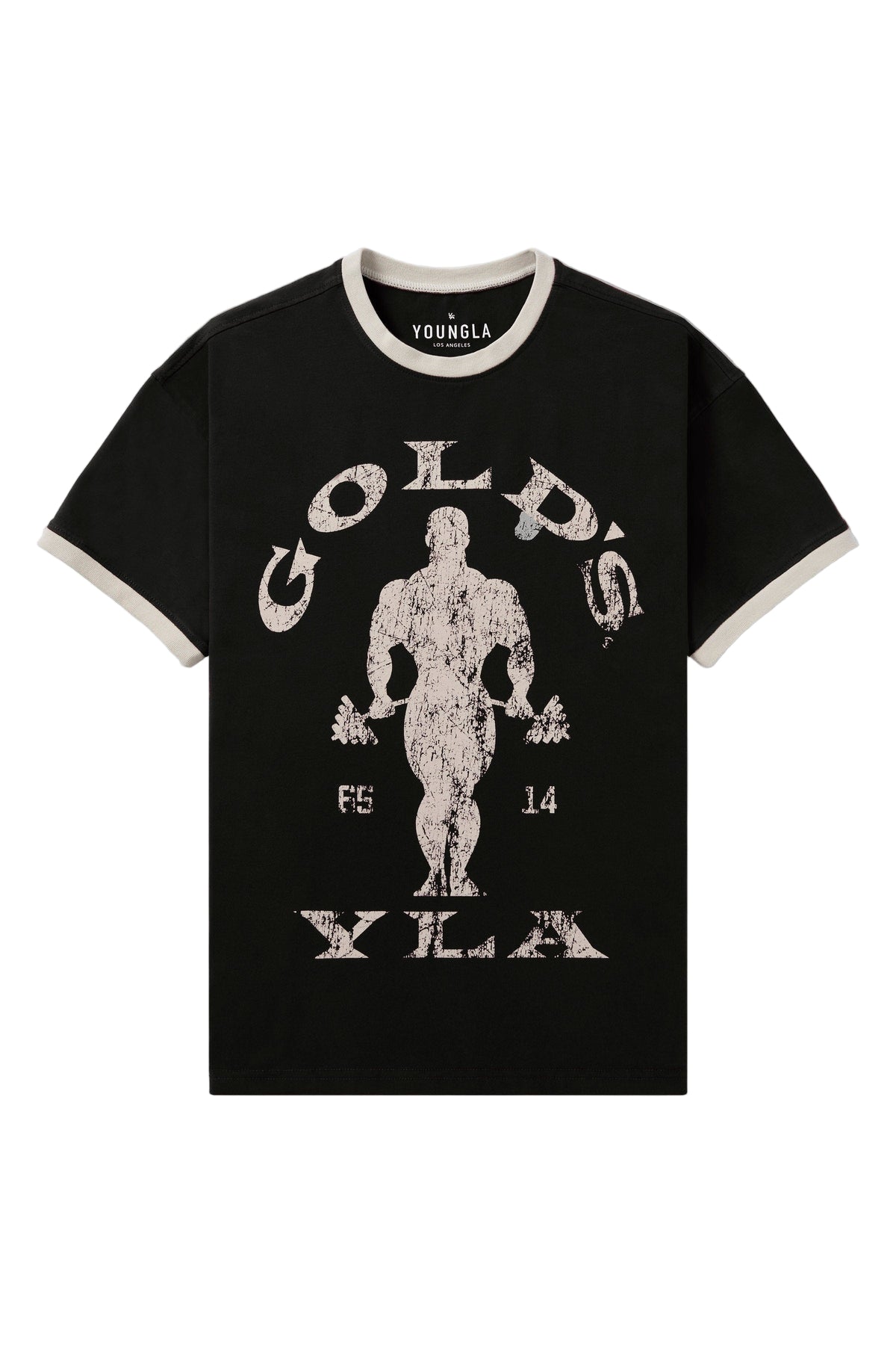 4009 - Golds Gym Ringer Tees Black - Unmatched Kicks - YOUNG LA