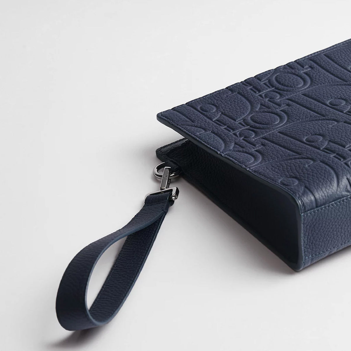 Dior A5 Triangle Pouch Navy Blue Dior Gravity Leather