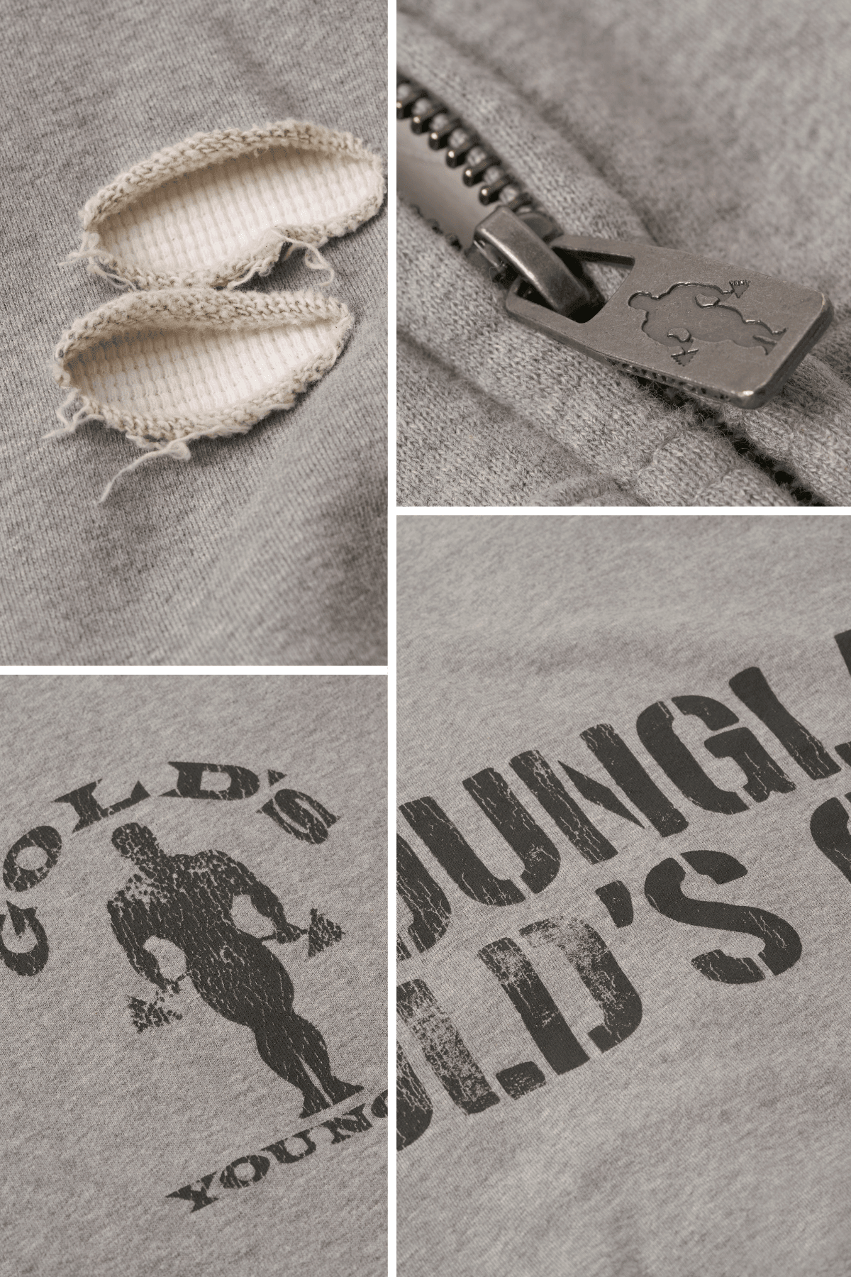 5226 - Gold's Iron Legacy Layered Zip-Ups Heather Grey - Unmatched Kicks-YOUNG LA