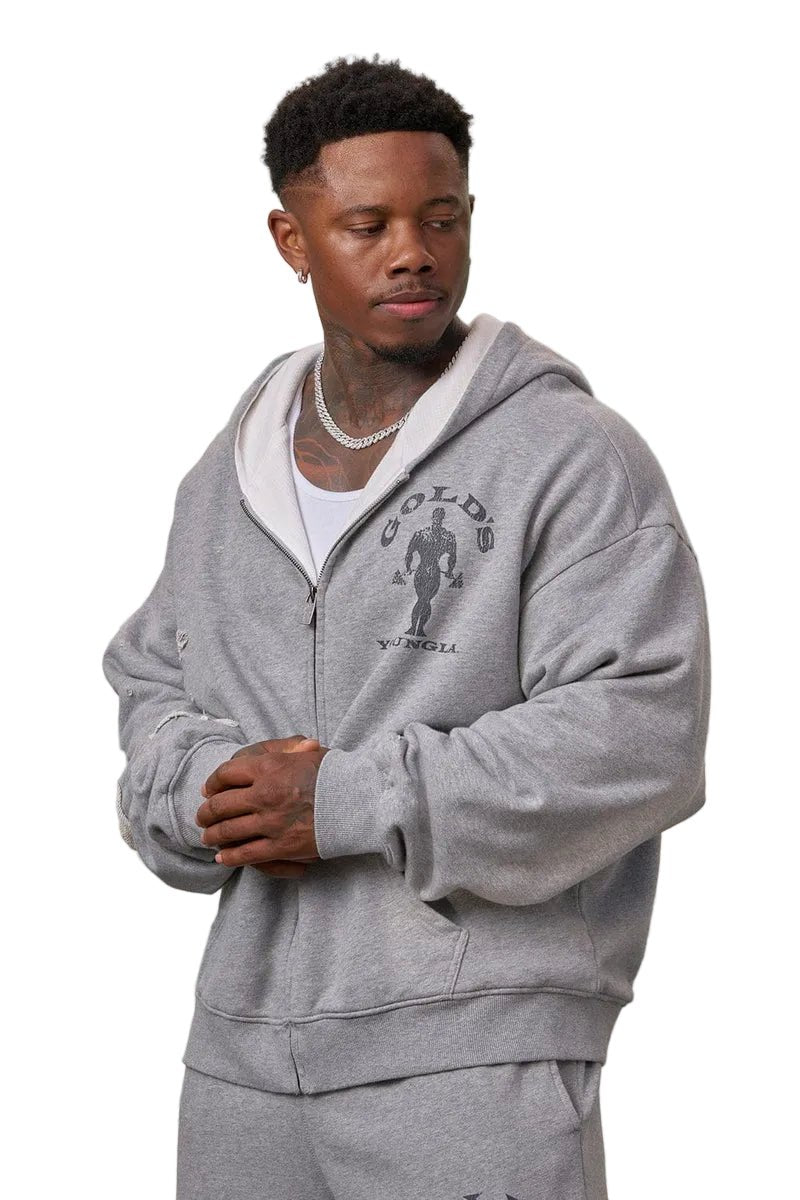 5226 - Gold's Iron Legacy Layered Zip-Ups Heather Grey - Unmatched Kicks-YOUNG LA
